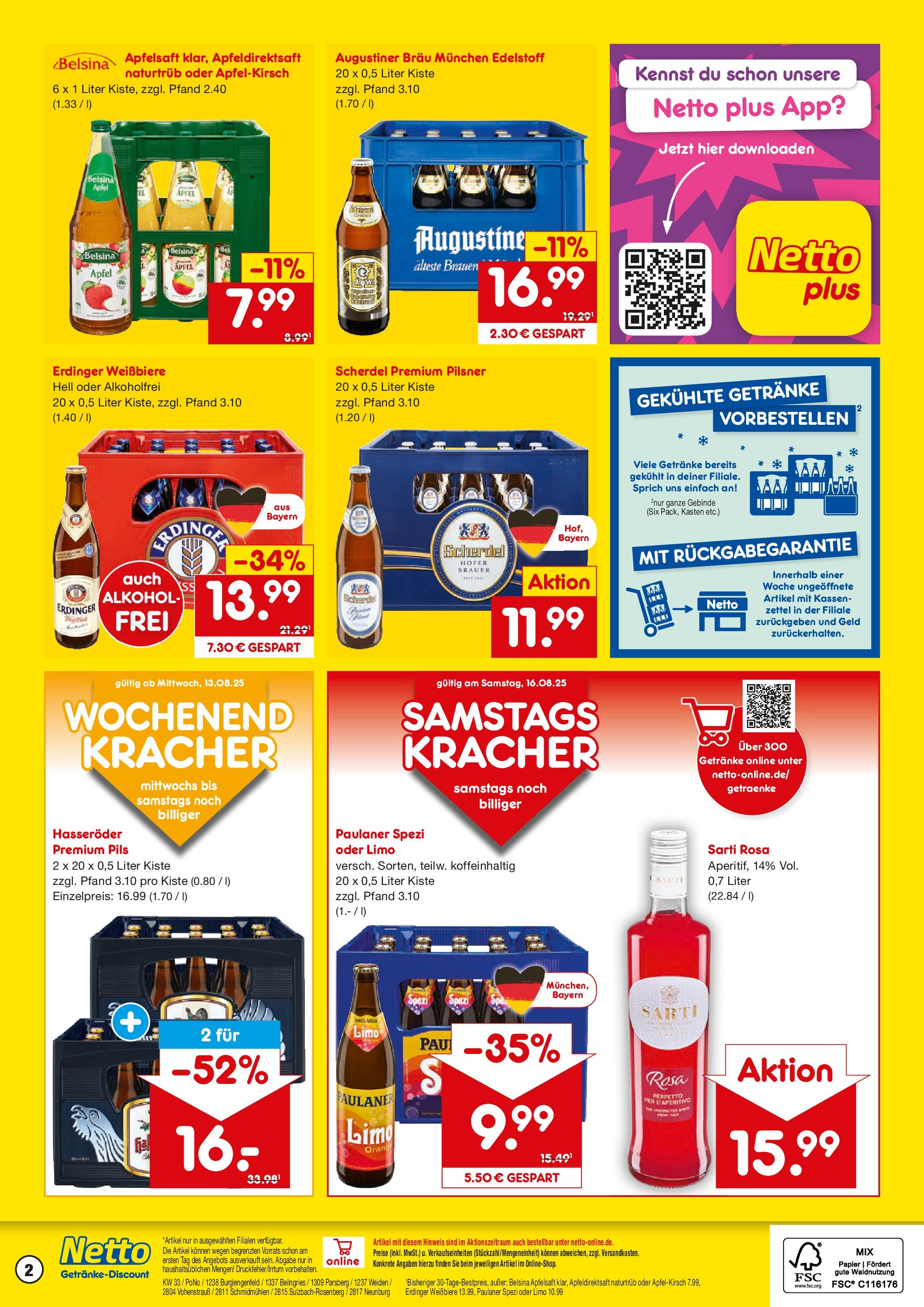 Netto Marken-Discount prospekt Weiden (ab 11.08.2025) » Angebote | Seite: 2 | Produkte: Erdinger, Pils, Apfelsaft, Hasseröder Netto Marken-Discount prospekt Weiden (ab 11.08.2025) » Angebote | Seite: 2 | Produkte: Erdinger, Pils, Apfelsaft, Hasseröder