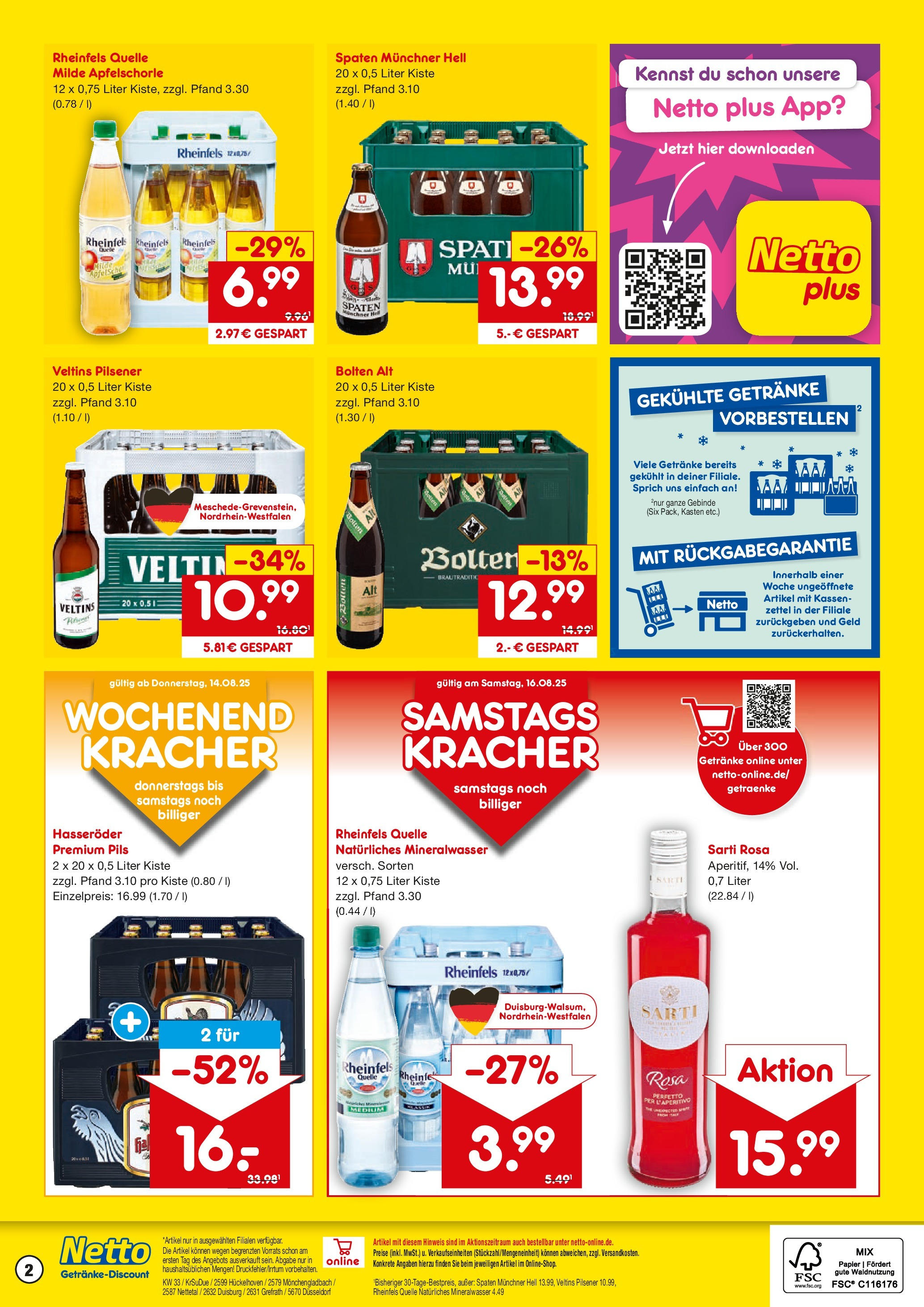 Netto Marken-Discount prospekt Hückelhoven-Baal (ab 11.08.2025) » Angebote | Seite: 2 | Produkte: Mineralwasser, Hasseröder, Veltins, Rheinfels quelle Netto Marken-Discount prospekt Hückelhoven-Baal (ab 11.08.2025) » Angebote | Seite: 2 | Produkte: Mineralwasser, Hasseröder, Veltins, Rheinfels quelle