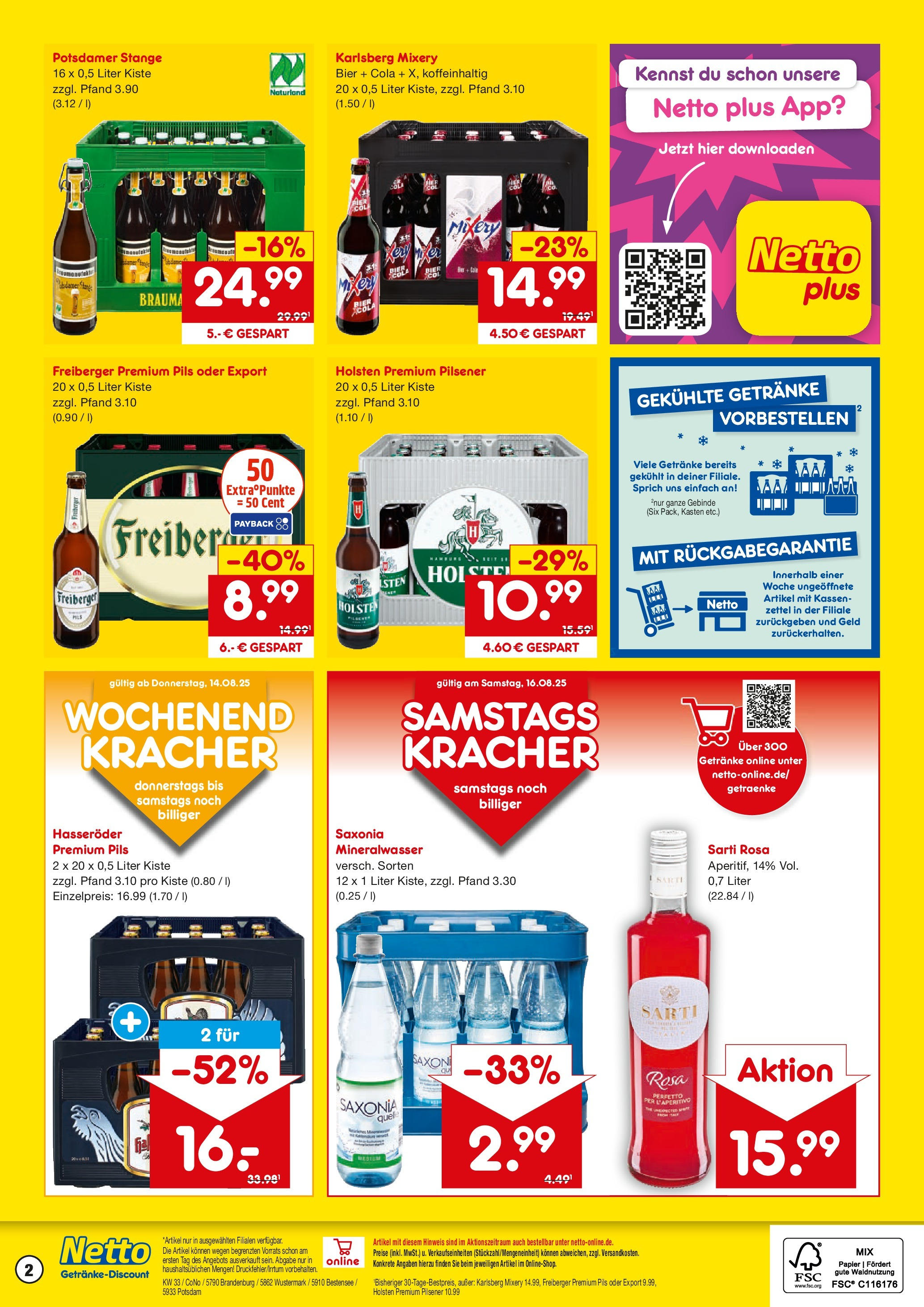 Netto Marken-Discount prospekt Potsdam (ab 11.08.2025) » Angebote | Seite: 2 | Produkte: Cola, Pils, Holsten, Mineralwasser Netto Marken-Discount prospekt Potsdam (ab 11.08.2025) » Angebote | Seite: 2 | Produkte: Cola, Pils, Holsten, Mineralwasser