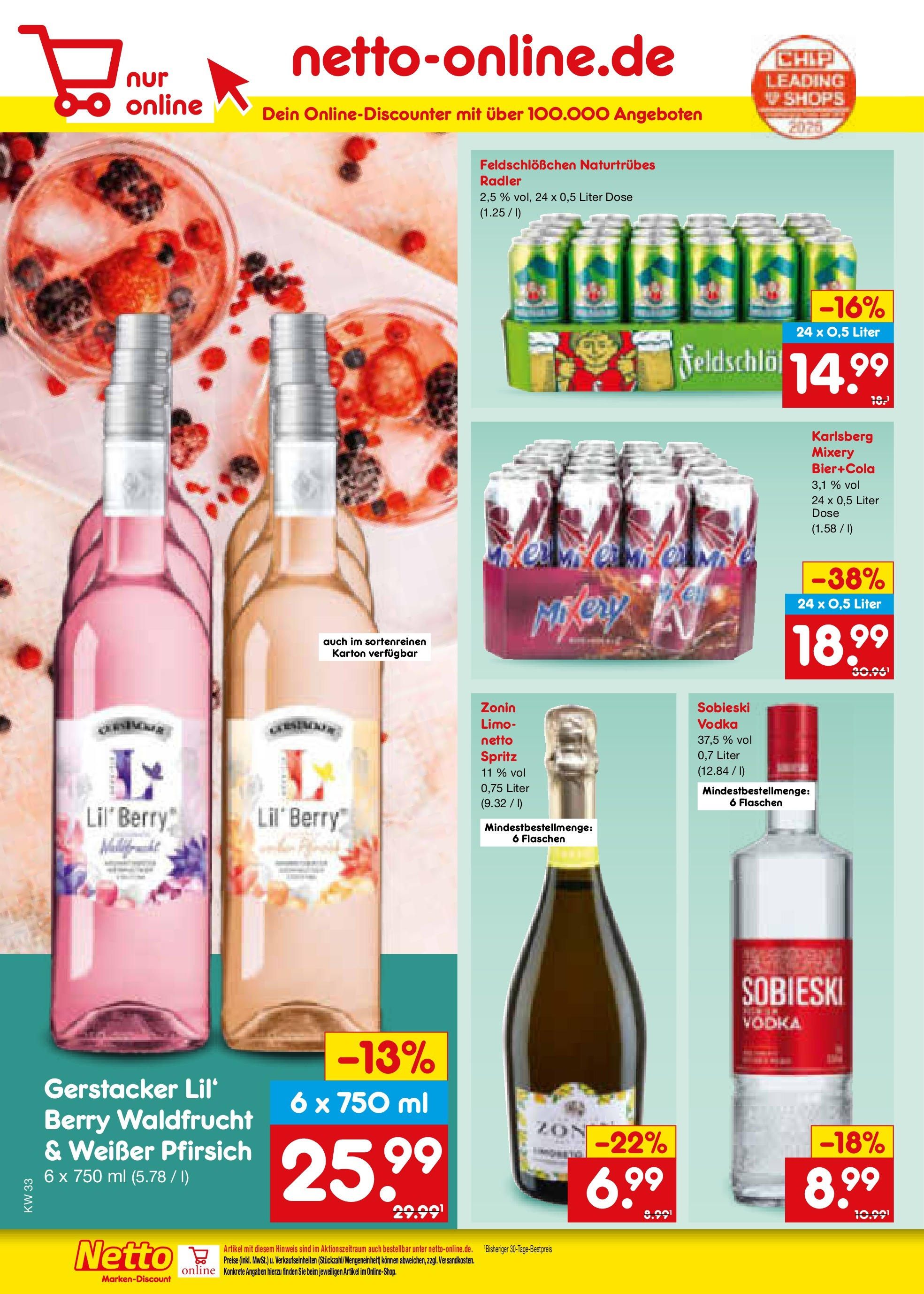 Netto Marken-Discount prospekt Witzenhausen (ab 07.08.2025) » Angebote | Seite: 30 | Produkte: Radler, Pfirsich, Mixery, Vodka Netto Marken-Discount prospekt Witzenhausen (ab 07.08.2025) » Angebote | Seite: 30 | Produkte: Radler, Pfirsich, Mixery, Vodka