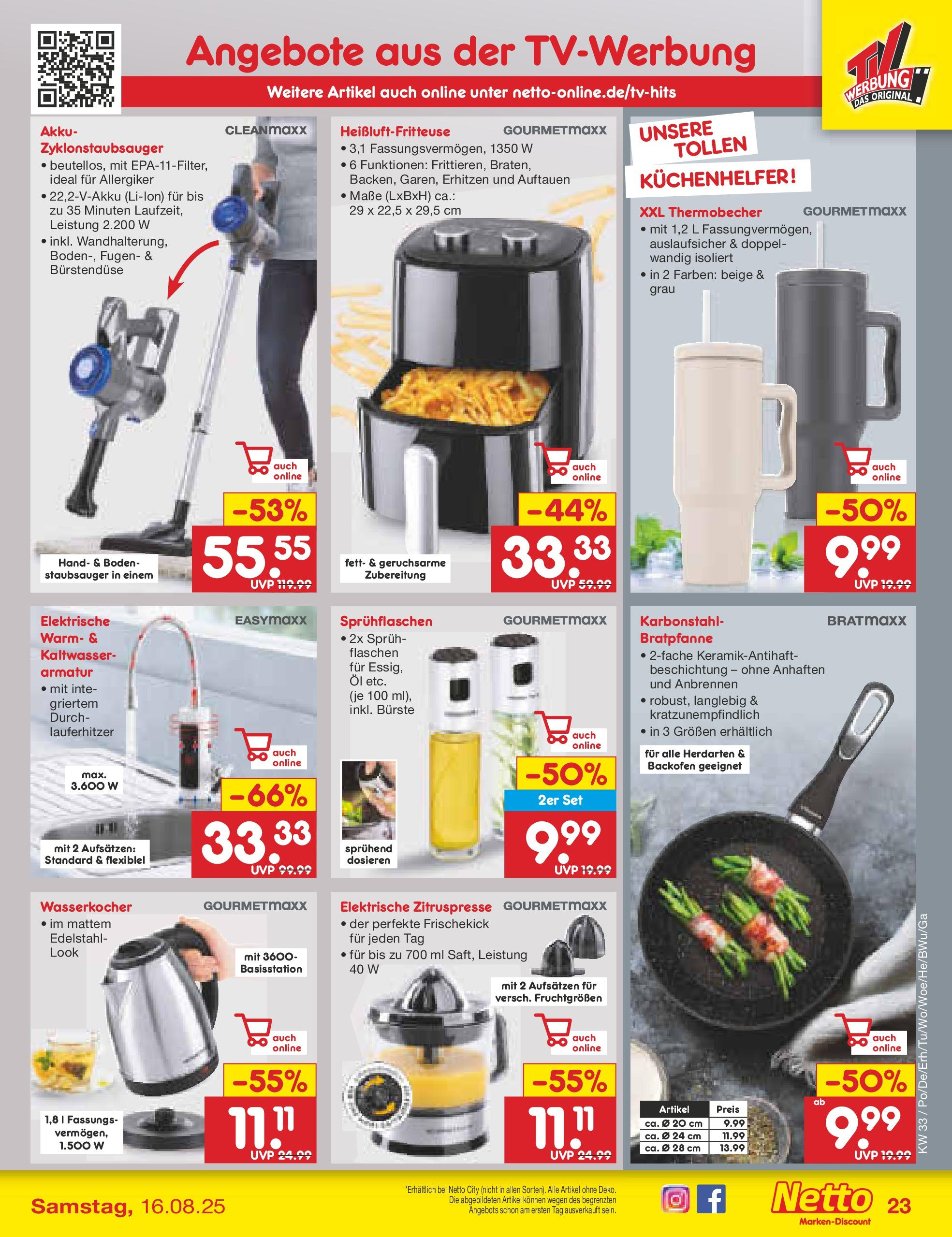 Netto Marken-Discount prospekt Witzenhausen (ab 07.08.2025) » Angebote | Seite: 37 | Produkte: Öl, Armatur, Bürste, Backofen Netto Marken-Discount prospekt Witzenhausen (ab 07.08.2025) » Angebote | Seite: 37 | Produkte: Öl, Armatur, Bürste, Backofen