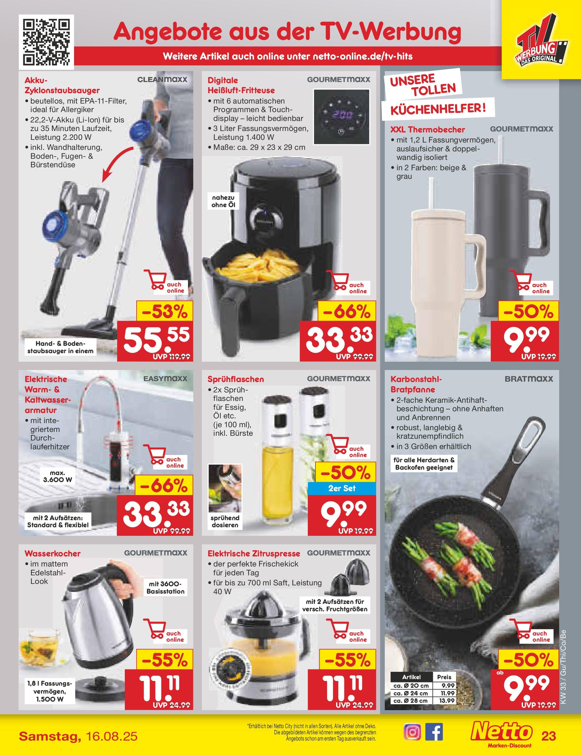 Netto Marken-Discount prospekt Glauchau (ab 07.08.2025) » Angebote | Seite: 37 | Produkte: Wasserkocher, Staubsauger, Armatur, Backofen Netto Marken-Discount prospekt Glauchau (ab 07.08.2025) » Angebote | Seite: 37 | Produkte: Wasserkocher, Staubsauger, Armatur, Backofen