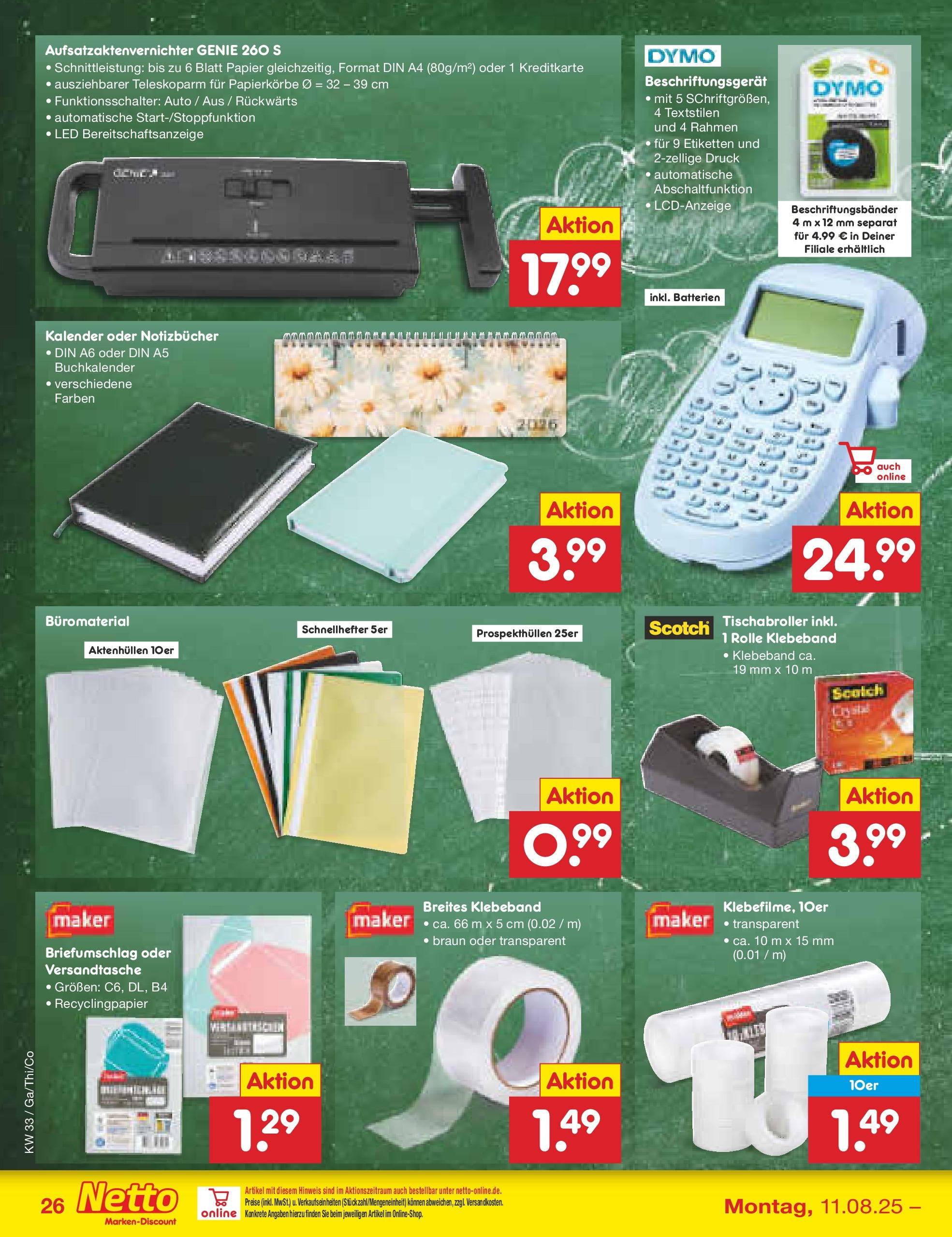 Netto Marken-Discount prospekt Thiendorf	 (ab 11.08.2025) » Angebote | Seite: 44 | Produkte: Batterien
