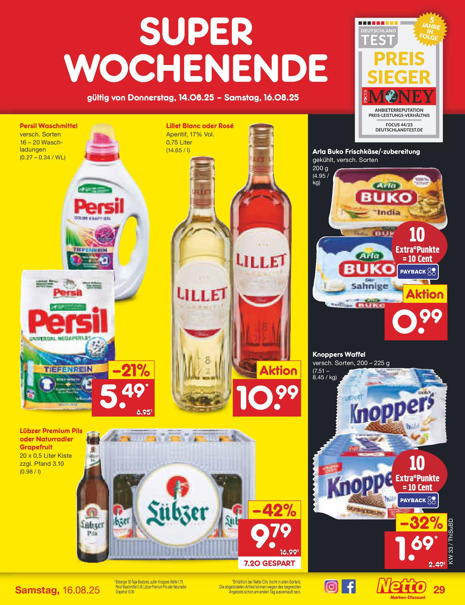 Netto Marken-Discount prospekt Thiendorf	 (ab 11.08.2025) » Angebote | Seite: 47 | Produkte: Lillet, Grapefruit, Knoppers, Lubzer