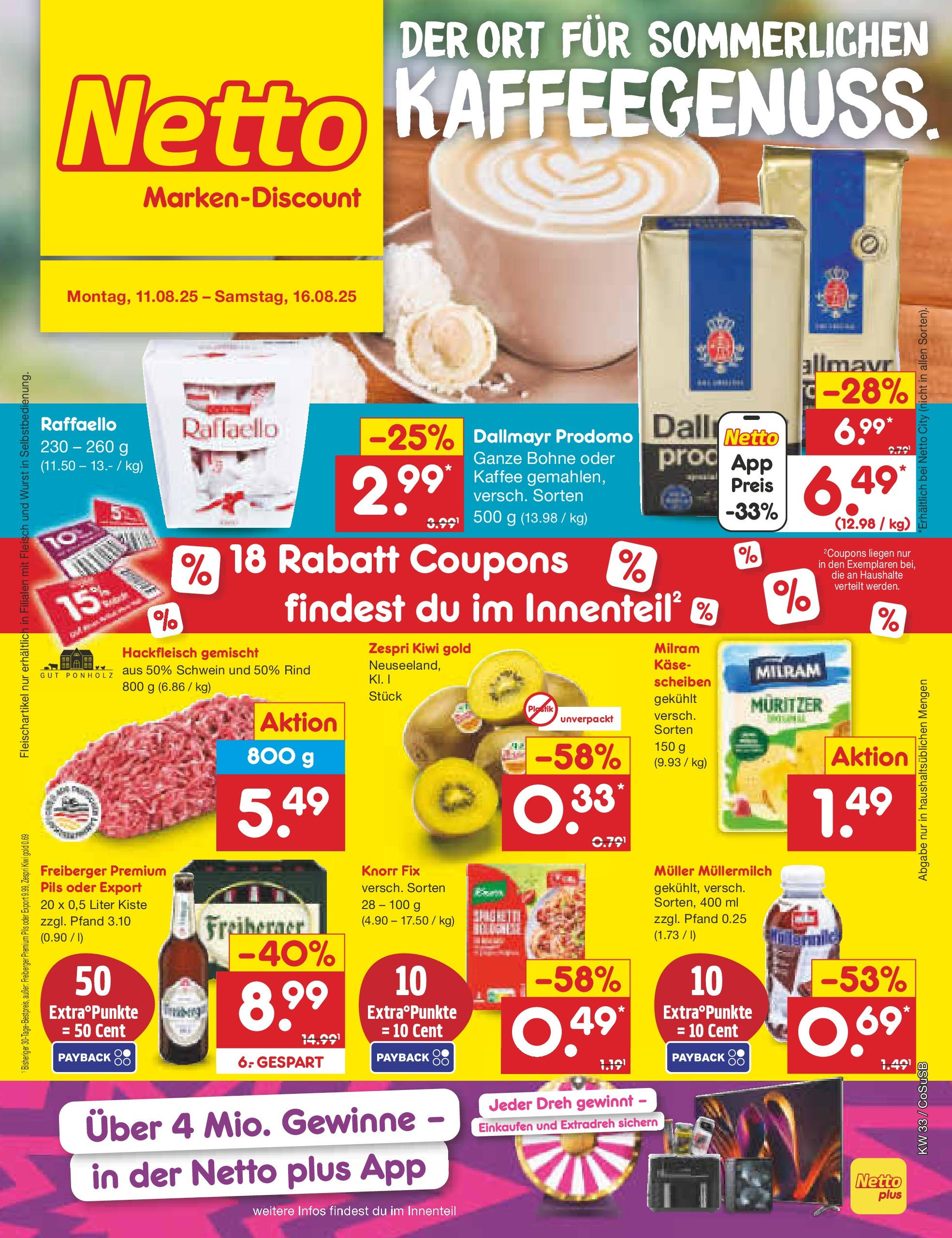 Netto Marken-Discount prospekt Bitterfeld-Wolfen	 (ab 11.08.2025) » Angebote | Seite: 1 | Produkte: Knorr, Wurst, Müllermilch, Muller mullermilch