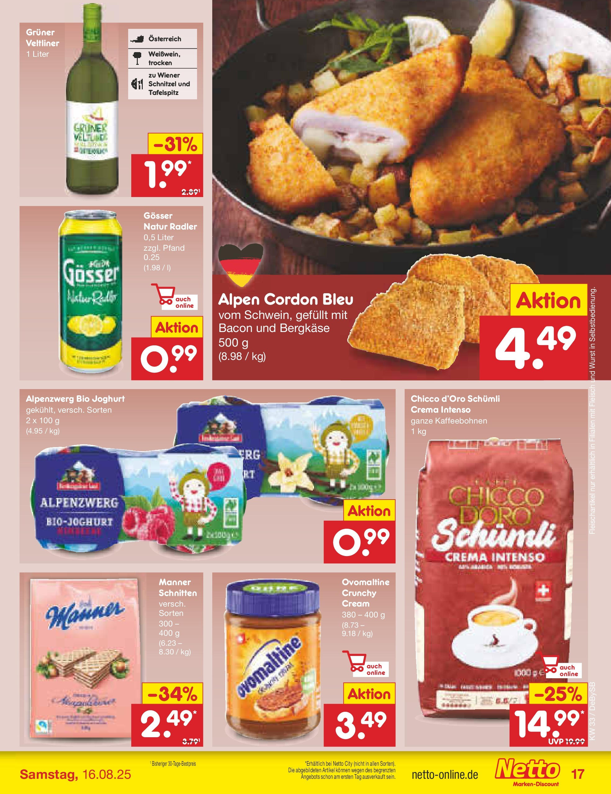 Netto Marken-Discount prospekt Thierhaupten (ab 11.08.2025) » Angebote | Seite: 25 | Produkte: Ovomaltine, Joghurt, Schnitzel, Radler Netto Marken-Discount prospekt Thierhaupten (ab 11.08.2025) » Angebote | Seite: 25 | Produkte: Ovomaltine, Joghurt, Schnitzel, Radler