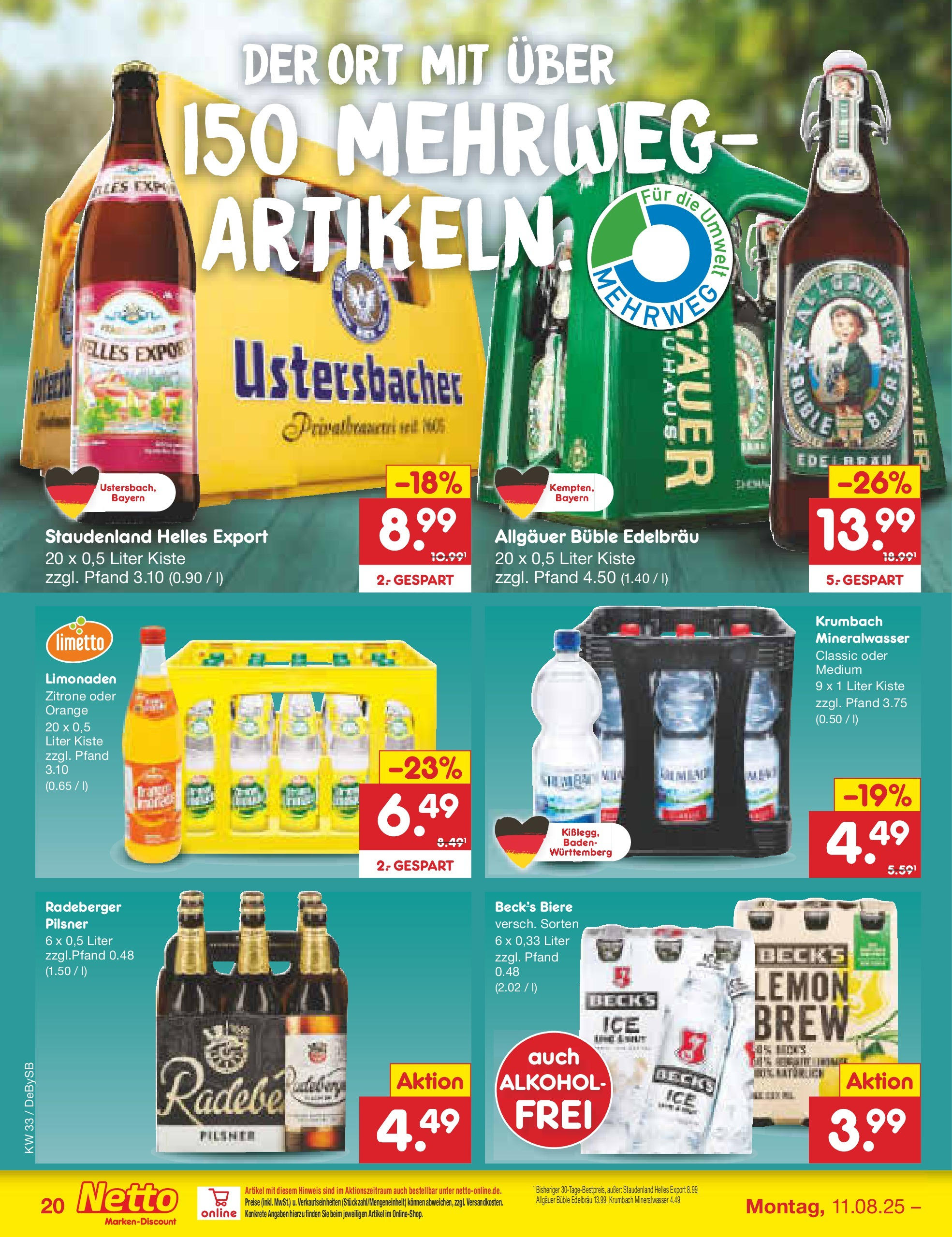 Netto Marken-Discount prospekt Thierhaupten (ab 11.08.2025) » Angebote | Seite: 28 | Produkte: Mineralwasser, Zitrone Netto Marken-Discount prospekt Thierhaupten (ab 11.08.2025) » Angebote | Seite: 28 | Produkte: Mineralwasser, Zitrone
