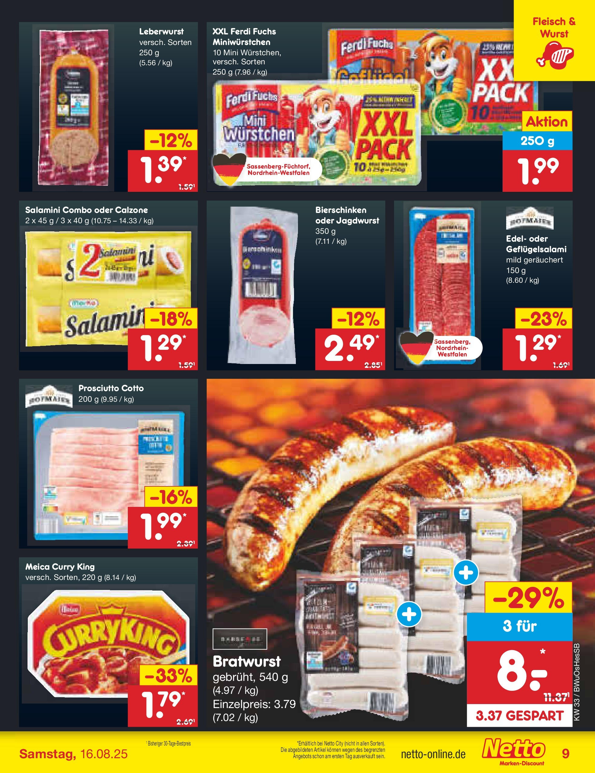 Netto Marken-Discount prospekt Witzenhausen (ab 07.08.2025) » Angebote | Seite: 15 | Produkte: Bratwurst, Meica, Wurst, Fleisch Netto Marken-Discount prospekt Witzenhausen (ab 07.08.2025) » Angebote | Seite: 15 | Produkte: Bratwurst, Meica, Wurst, Fleisch
