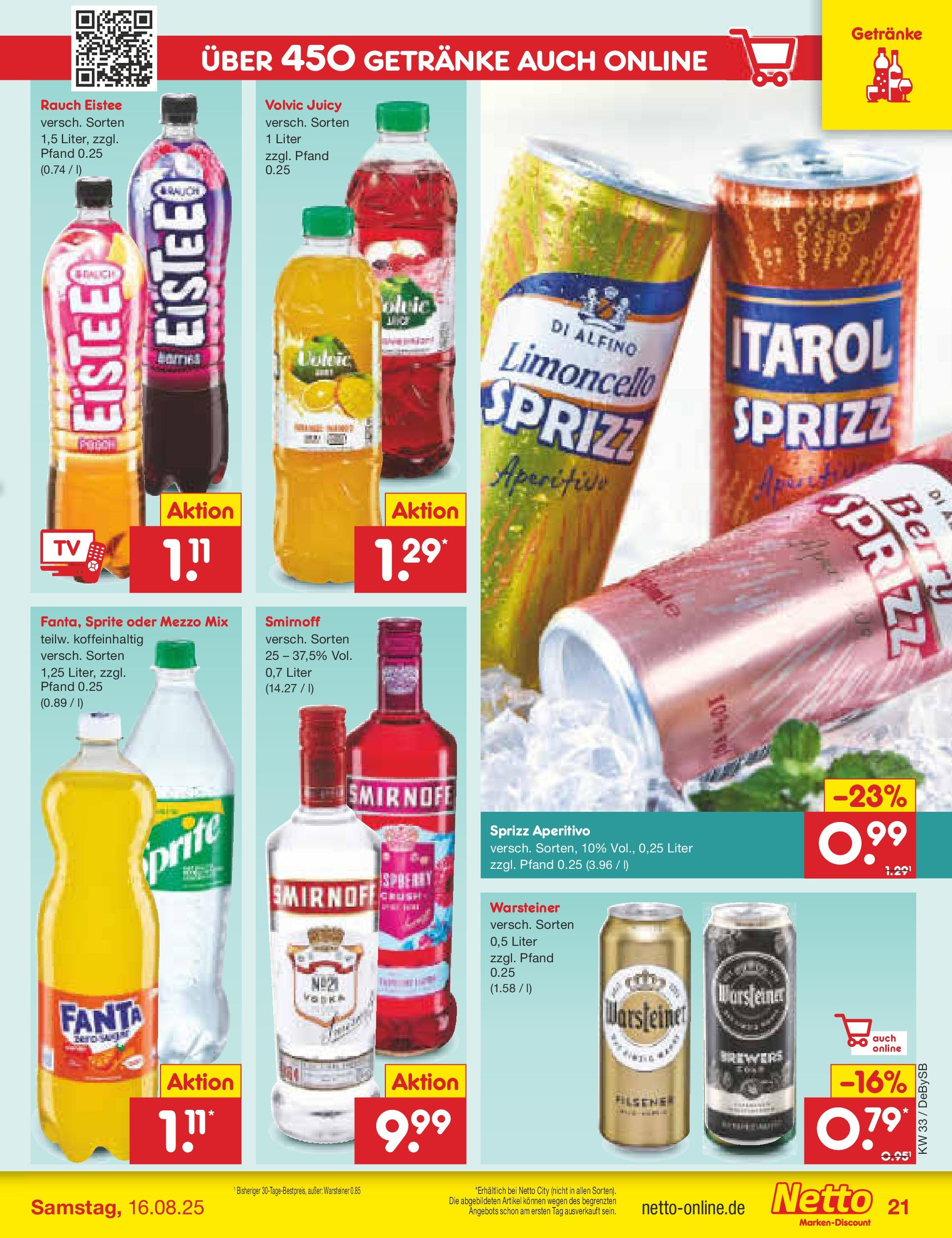 Netto Marken-Discount prospekt Thierhaupten (ab 11.08.2025) » Angebote | Seite: 29 | Produkte: Mezzo mix, Warsteiner, Smirnoff, Limoncello Netto Marken-Discount prospekt Thierhaupten (ab 11.08.2025) » Angebote | Seite: 29 | Produkte: Mezzo mix, Warsteiner, Smirnoff, Limoncello