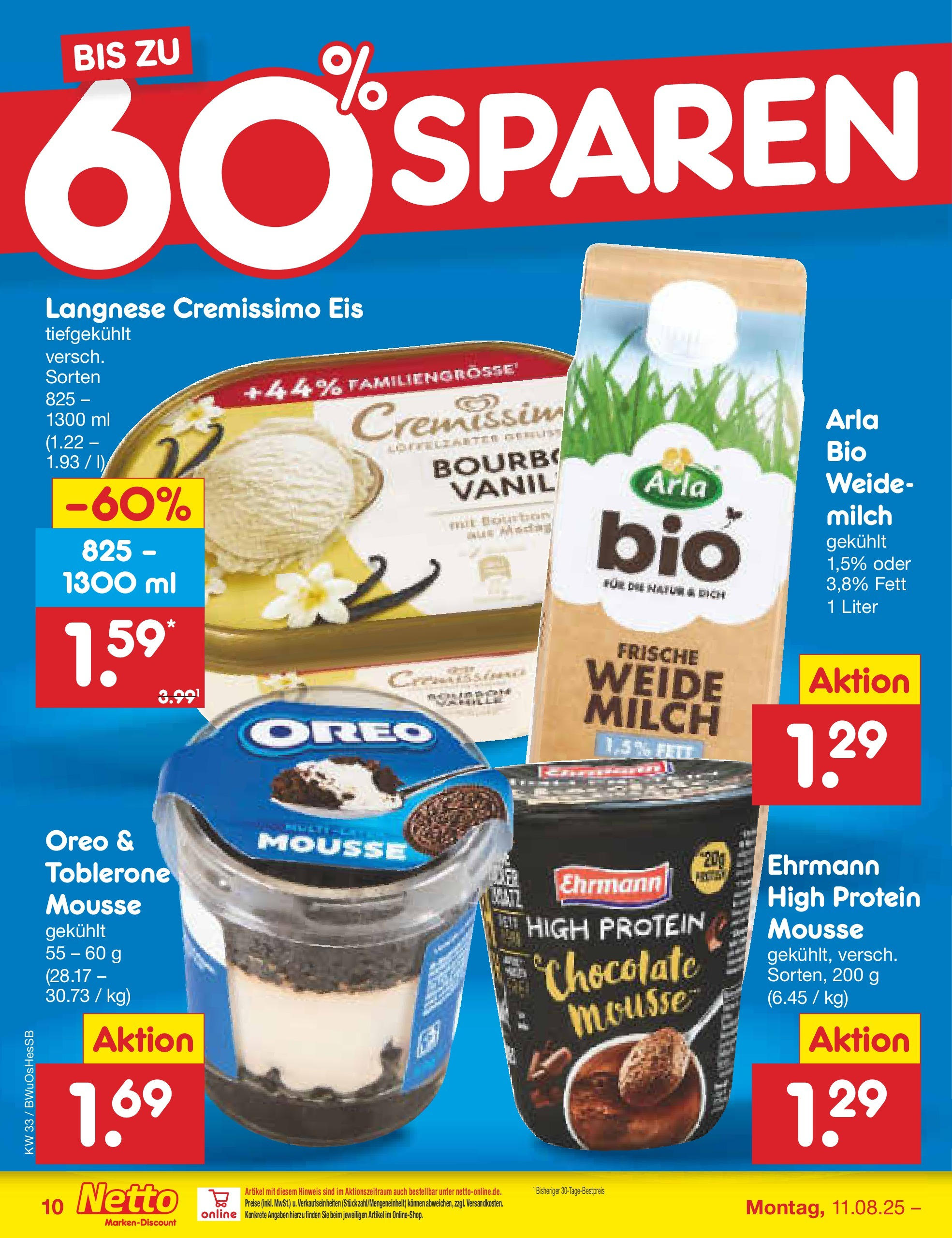 Netto Marken-Discount prospekt Witzenhausen (ab 07.08.2025) » Angebote | Seite: 18 | Produkte: Langnese, Cremissimo, Milch, Eis Netto Marken-Discount prospekt Witzenhausen (ab 07.08.2025) » Angebote | Seite: 18 | Produkte: Langnese, Cremissimo, Milch, Eis