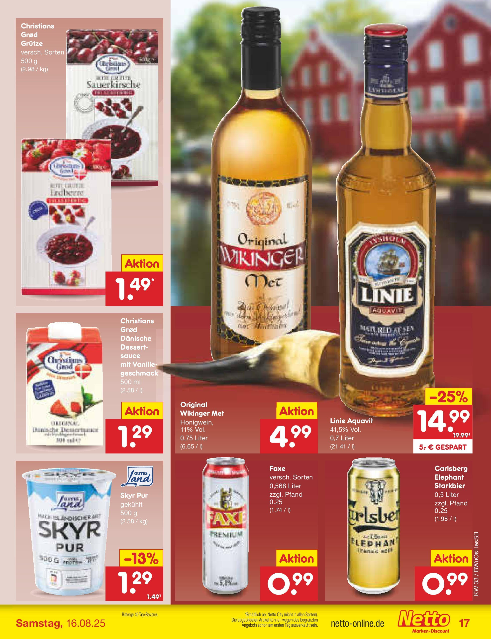 Netto Marken-Discount prospekt Witzenhausen (ab 07.08.2025) » Angebote | Seite: 25 | Produkte: Carlsberg, Skyr Netto Marken-Discount prospekt Witzenhausen (ab 07.08.2025) » Angebote | Seite: 25 | Produkte: Carlsberg, Skyr