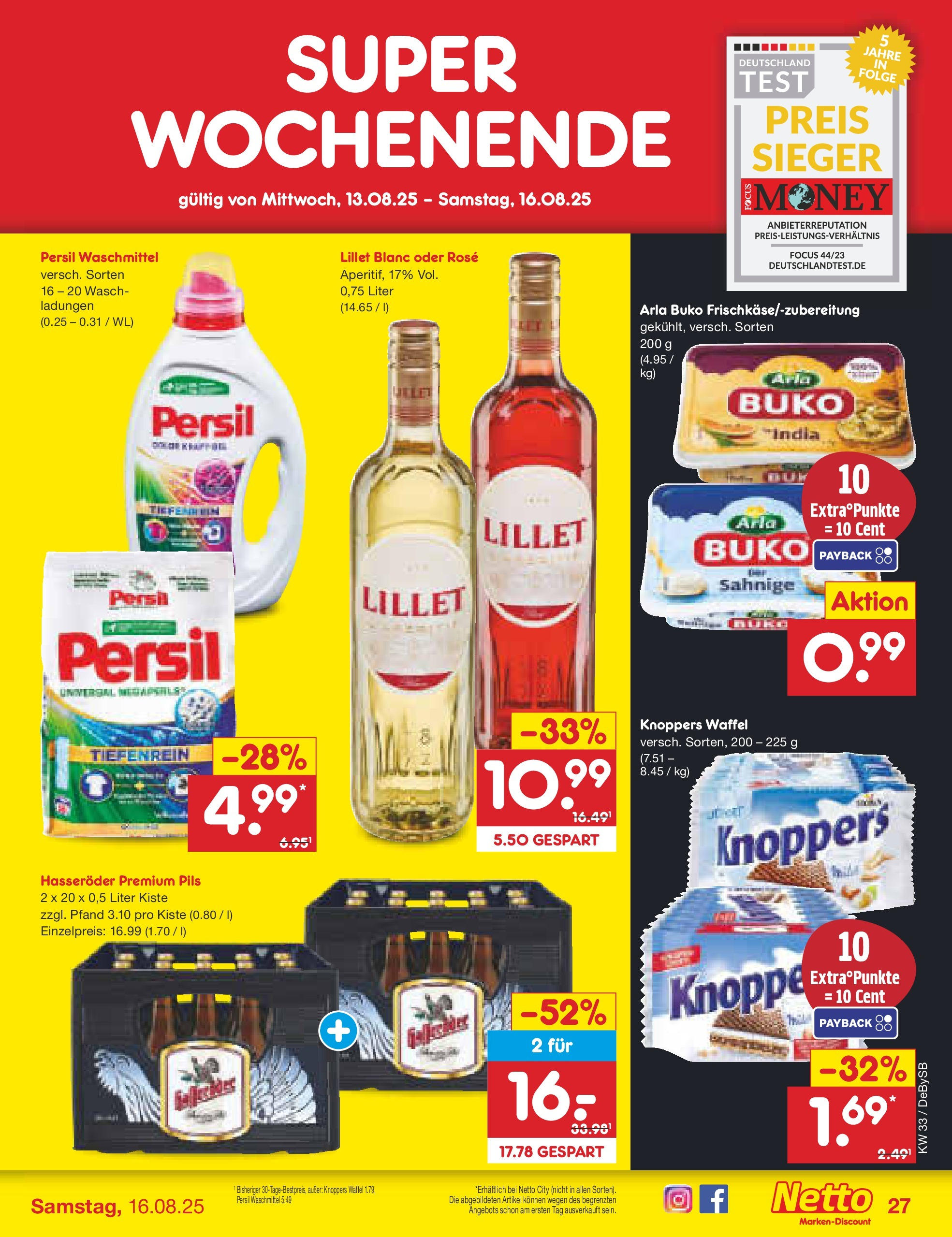 Netto Marken-Discount prospekt Thierhaupten (ab 11.08.2025) » Angebote | Seite: 45 | Produkte: Lillet, Arla buko, Hasseröder, Persil Netto Marken-Discount prospekt Thierhaupten (ab 11.08.2025) » Angebote | Seite: 45 | Produkte: Lillet, Arla buko, Hasseröder, Persil