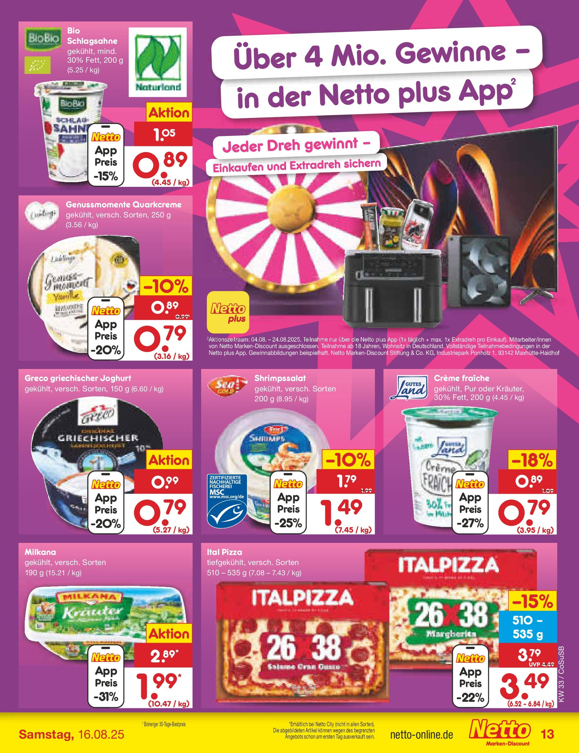 Netto Marken-Discount prospekt Bitterfeld-Wolfen	 (ab 11.08.2025) » Angebote | Seite: 19 | Produkte: Butter, Gouda, Fertiggerichte, Kuchen