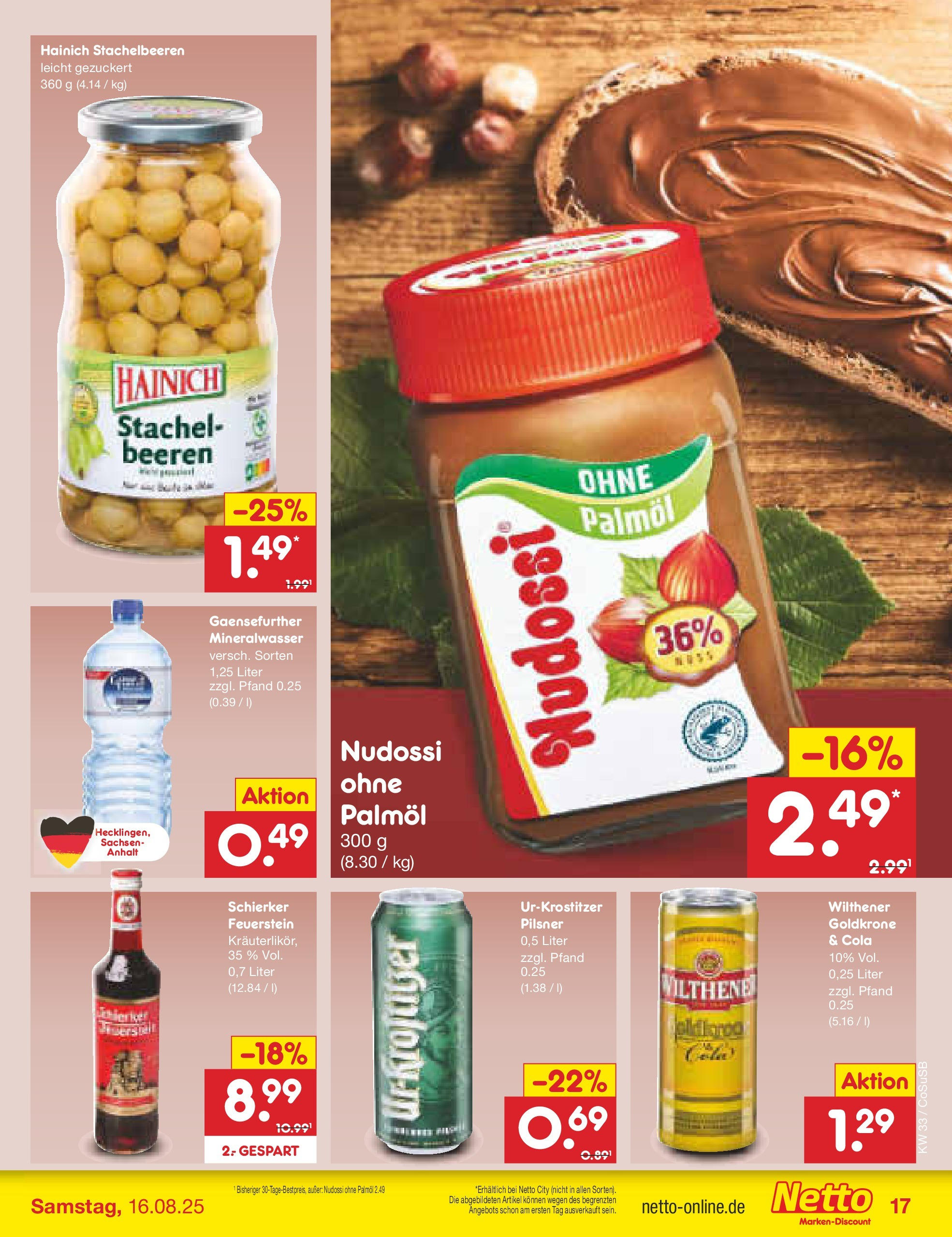 Netto Marken-Discount prospekt Bitterfeld-Wolfen	 (ab 11.08.2025) » Angebote | Seite: 23 | Produkte: Reinigungstücher, Axe, Deospray, Ente