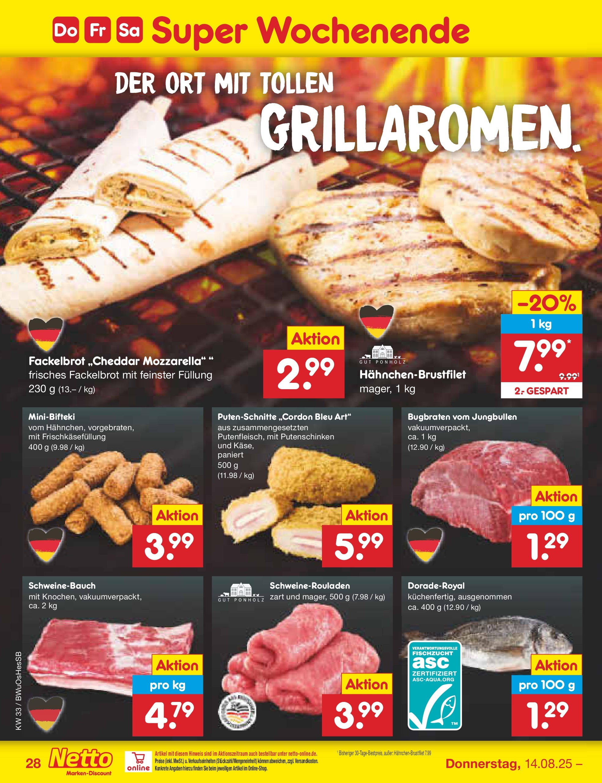 Netto Marken-Discount prospekt Witzenhausen (ab 07.08.2025) » Angebote | Seite: 46 | Produkte: Mozzarella, Schweinebauch Netto Marken-Discount prospekt Witzenhausen (ab 07.08.2025) » Angebote | Seite: 46 | Produkte: Mozzarella, Schweinebauch