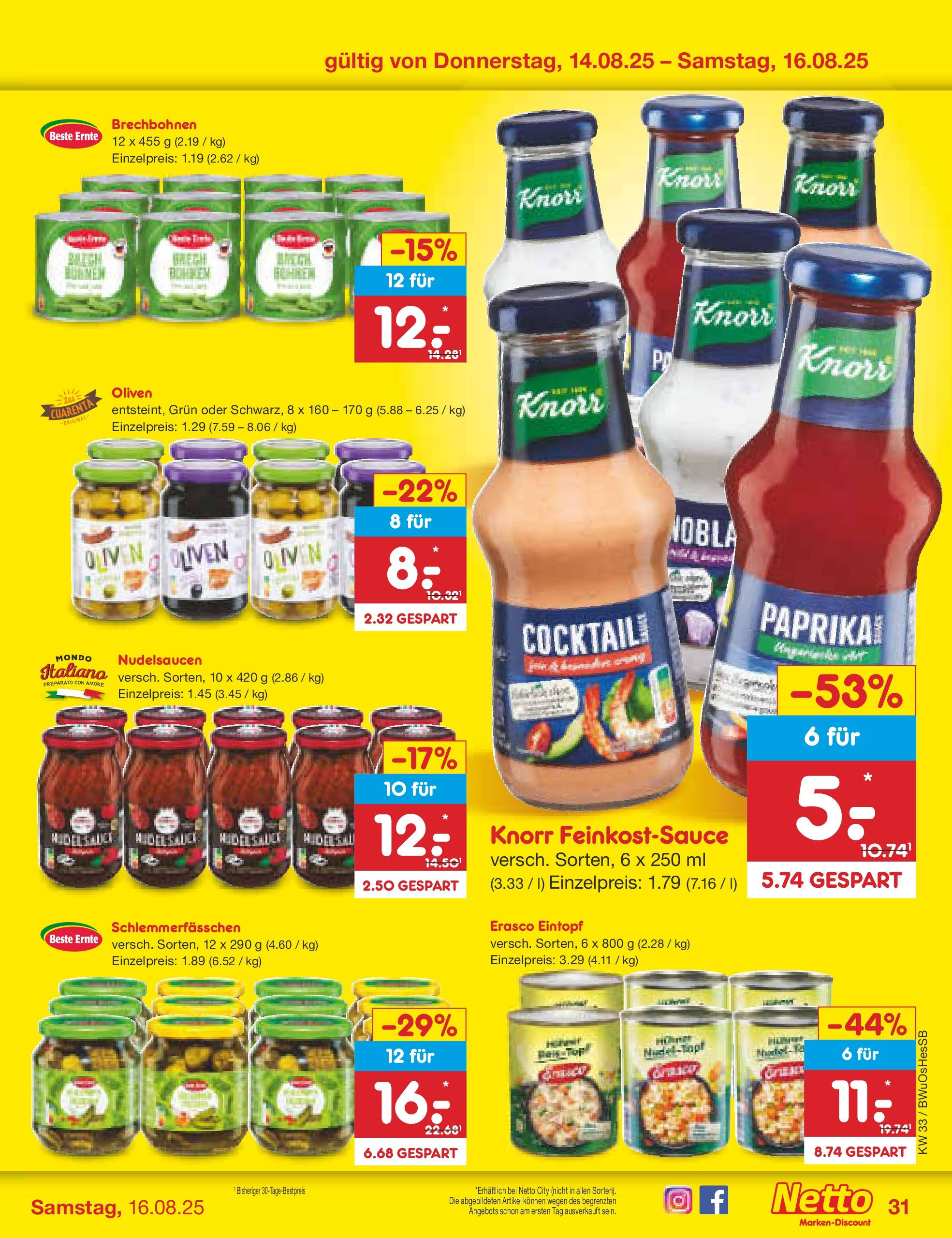 Netto Marken-Discount prospekt Witzenhausen (ab 07.08.2025) » Angebote | Seite: 49 | Produkte: Knorr, Erasco Netto Marken-Discount prospekt Witzenhausen (ab 07.08.2025) » Angebote | Seite: 49 | Produkte: Knorr, Erasco