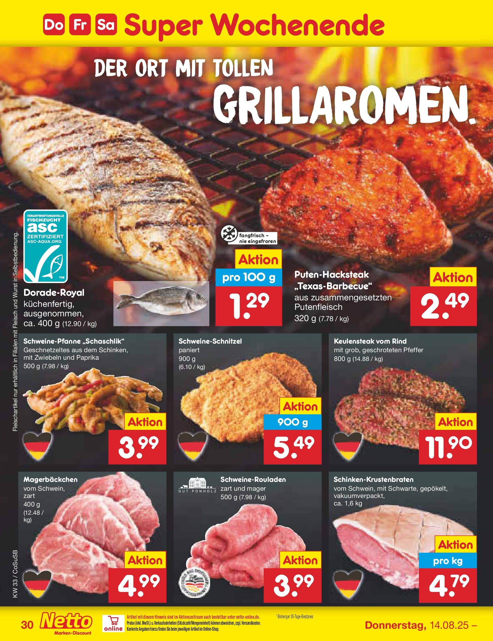Netto Marken-Discount prospekt Bitterfeld-Wolfen	 (ab 11.08.2025) » Angebote | Seite: 46 | Produkte: Mehl, Wurst, Schweinerucken, Fleisch