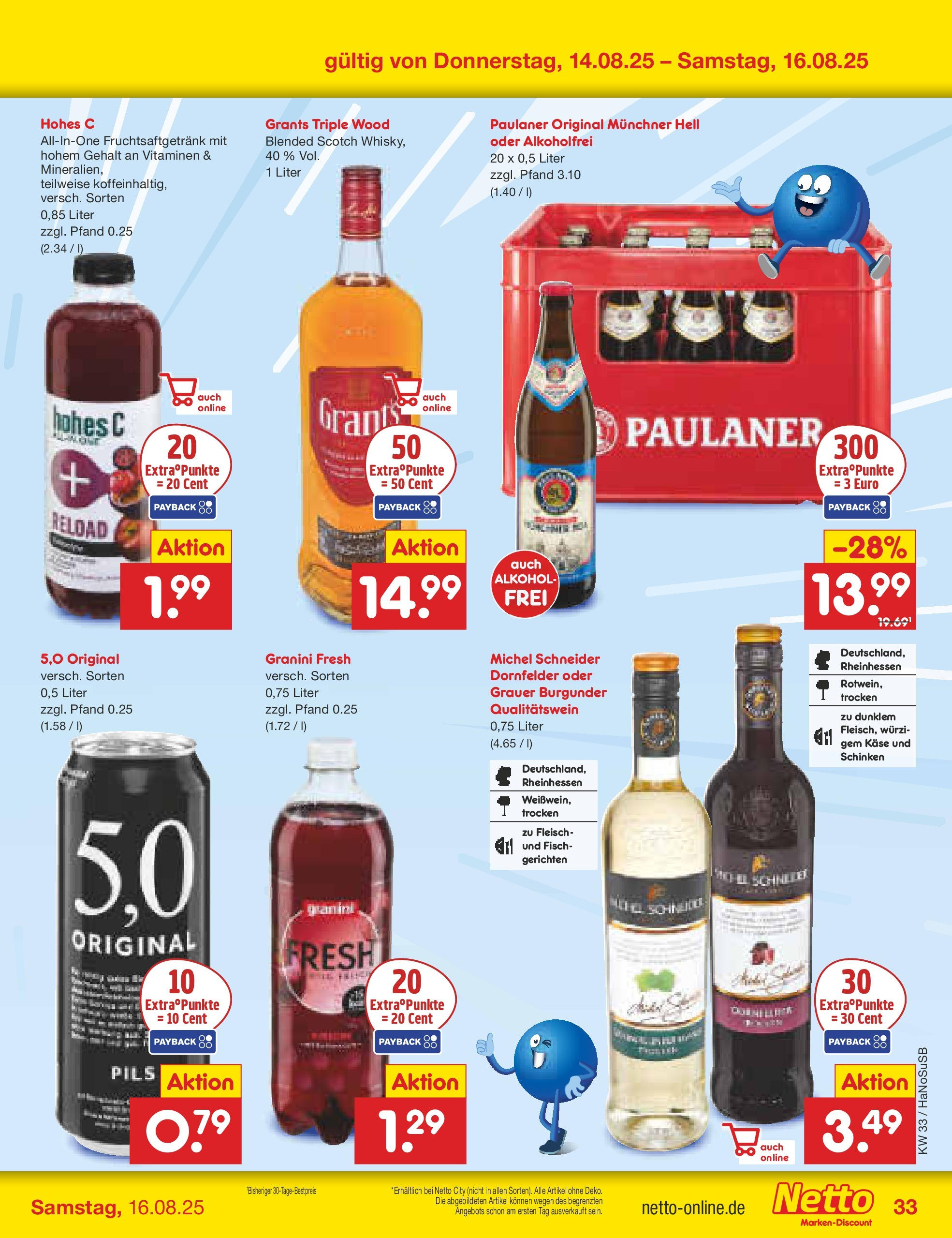 Netto Marken-Discount prospekt Wuppertal (ab 11.08.2025) » Angebote | Seite: 51 | Produkte: Pils, Fisch, Schinken, Paulaner Netto Marken-Discount prospekt Wuppertal (ab 11.08.2025) » Angebote | Seite: 51 | Produkte: Pils, Fisch, Schinken, Paulaner
