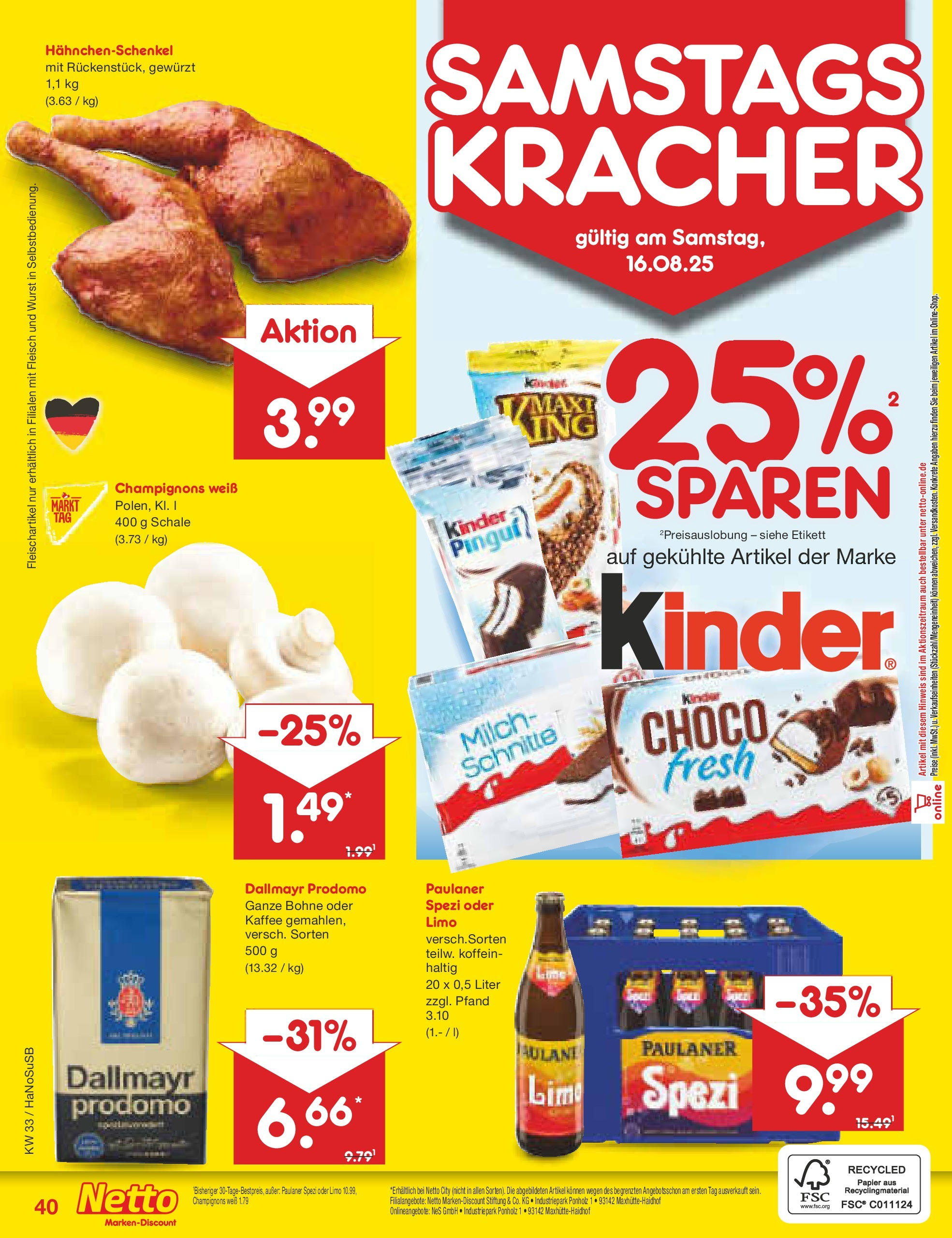 Netto Marken-Discount prospekt Wuppertal (ab 11.08.2025) » Angebote | Seite: 60 | Produkte: Hahnchenschenkel, Paulaner spezi, Dallmayr, Wurst Netto Marken-Discount prospekt Wuppertal (ab 11.08.2025) » Angebote | Seite: 60 | Produkte: Hahnchenschenkel, Paulaner spezi, Dallmayr, Wurst