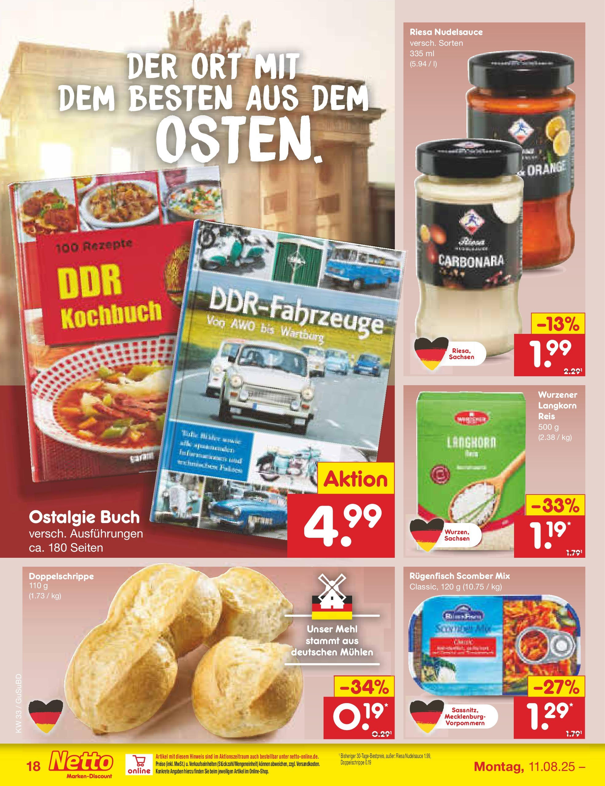 Netto Marken-Discount prospekt Glauchau (ab 07.08.2025) » Angebote | Seite: 26 | Produkte: Mehl, Reis Netto Marken-Discount prospekt Glauchau (ab 07.08.2025) » Angebote | Seite: 26 | Produkte: Mehl, Reis