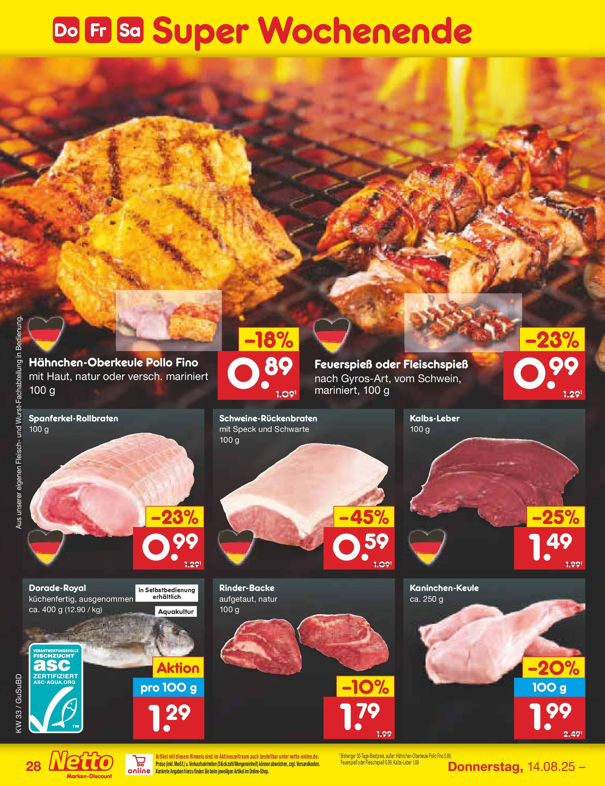 Netto Marken-Discount prospekt Glauchau (ab 07.08.2025) » Angebote | Seite: 46 | Produkte: Kalbsleber, Fleisch Netto Marken-Discount prospekt Glauchau (ab 07.08.2025) » Angebote | Seite: 46 | Produkte: Kalbsleber, Fleisch