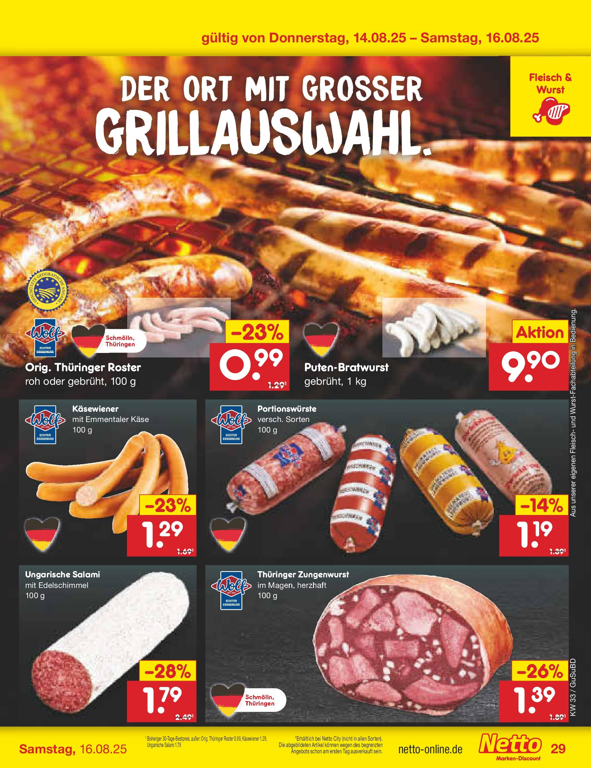 Netto Marken-Discount prospekt Glauchau (ab 07.08.2025) » Angebote | Seite: 47 | Produkte: Käse, Wurst, Salami, Fleisch Netto Marken-Discount prospekt Glauchau (ab 07.08.2025) » Angebote | Seite: 47 | Produkte: Käse, Wurst, Salami, Fleisch