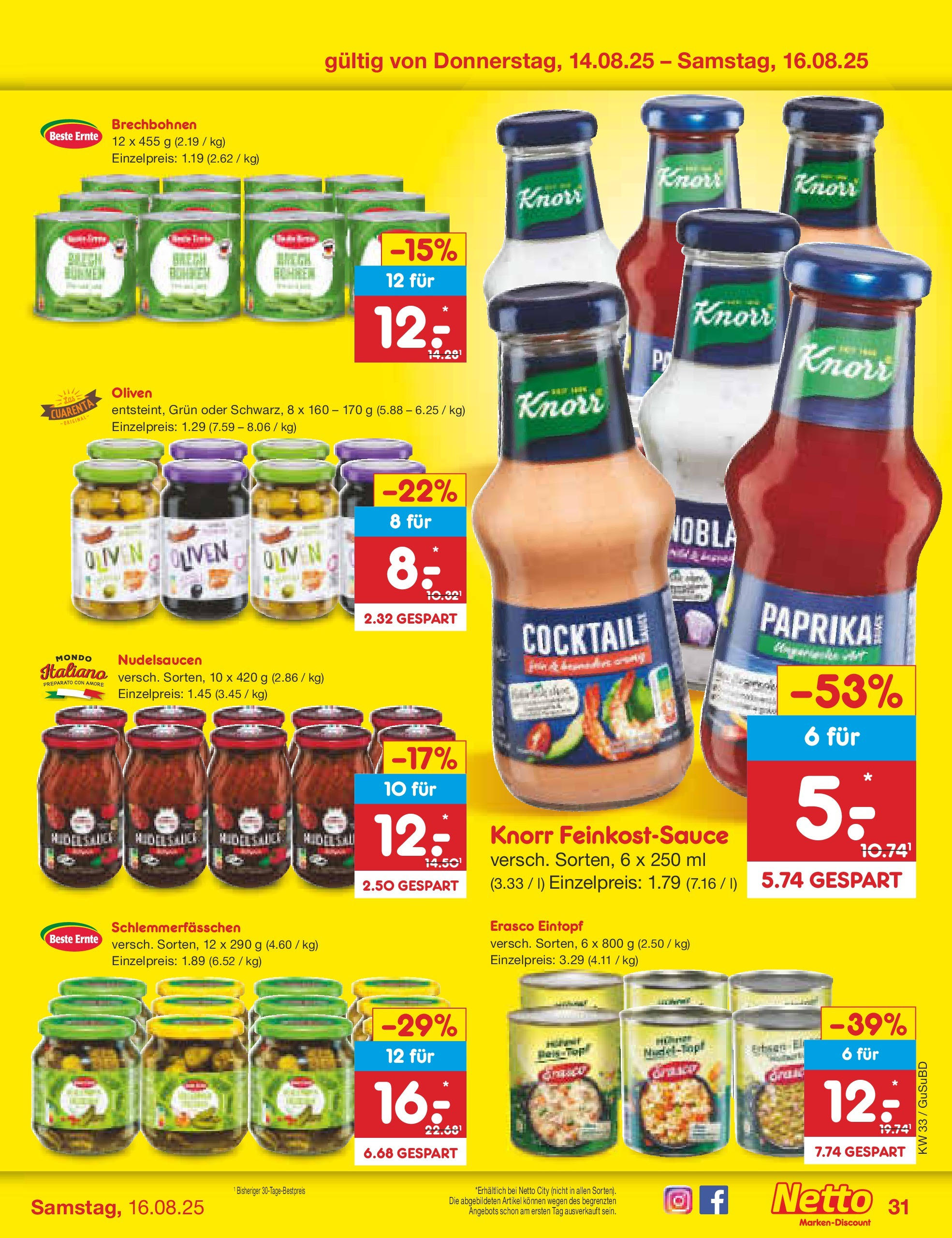 Netto Marken-Discount prospekt Glauchau (ab 07.08.2025) » Angebote | Seite: 49 | Produkte: Knorr, Erasco Netto Marken-Discount prospekt Glauchau (ab 07.08.2025) » Angebote | Seite: 49 | Produkte: Knorr, Erasco