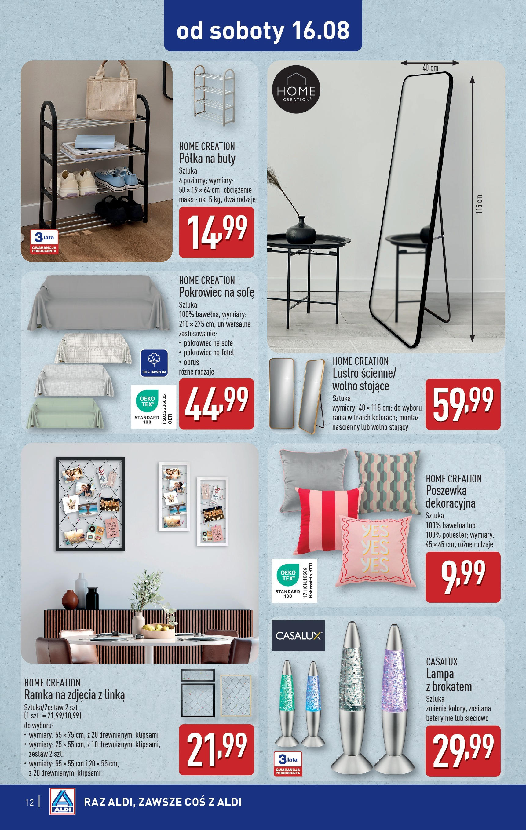 Aldi Gazetka - Hity od Środy i od Soboty od 13.08.2025 - Ulotka PDF, promocje | Strona: 12 | Produkty: Buty, Fotel, Półka, Lustro