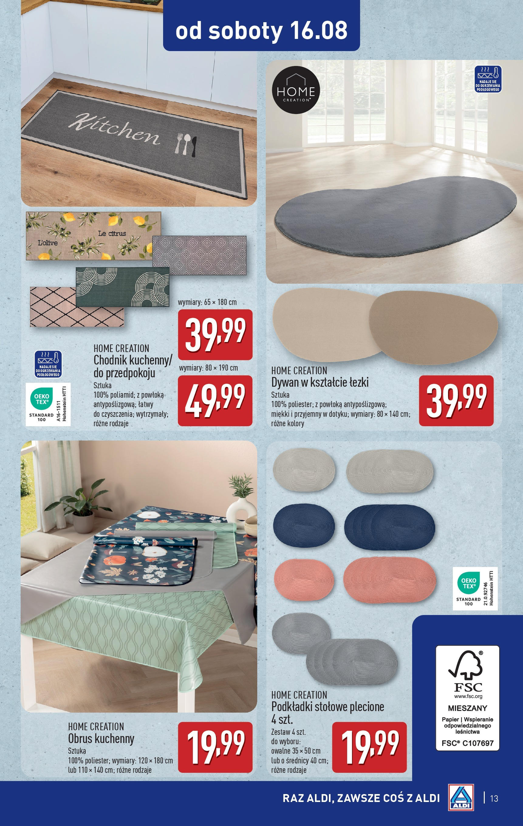 Aldi Gazetka - Hity od Środy i od Soboty od 13.08.2025 - Ulotka PDF, promocje | Strona: 13 | Produkty: Dywan