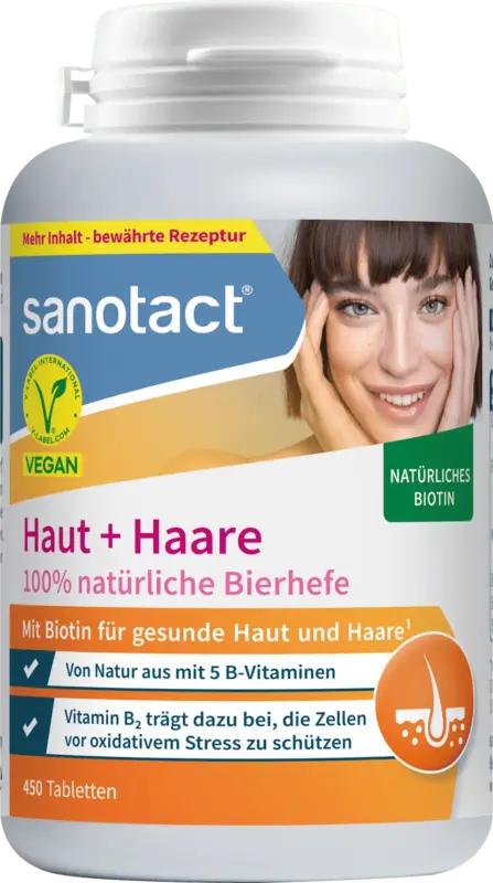 sanotact Haut + Haare Bierhefe Tabletten 450 St