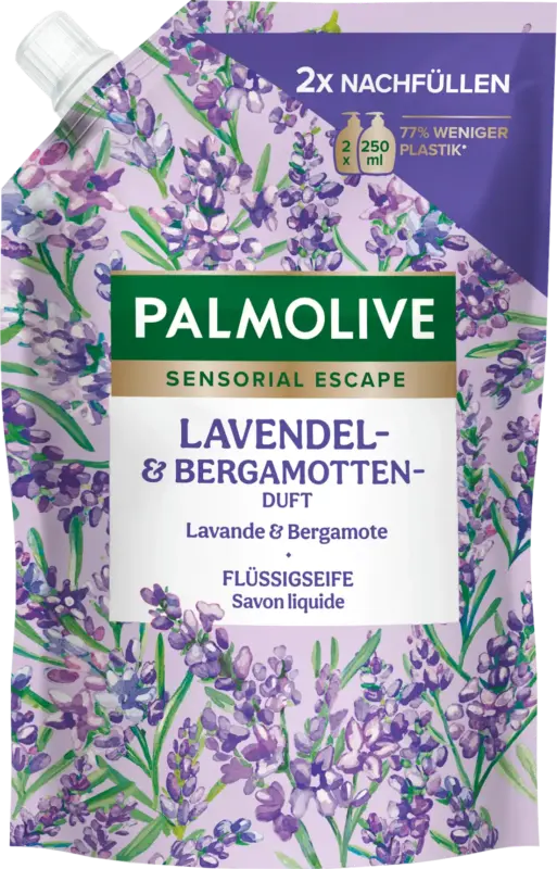 Palmolive Flüssigseife Lavendel & Bergamotte Nachfüllpack (2x250 ml)