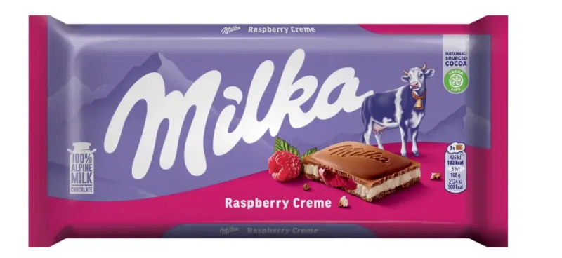 Milka Млечен шоколад малина