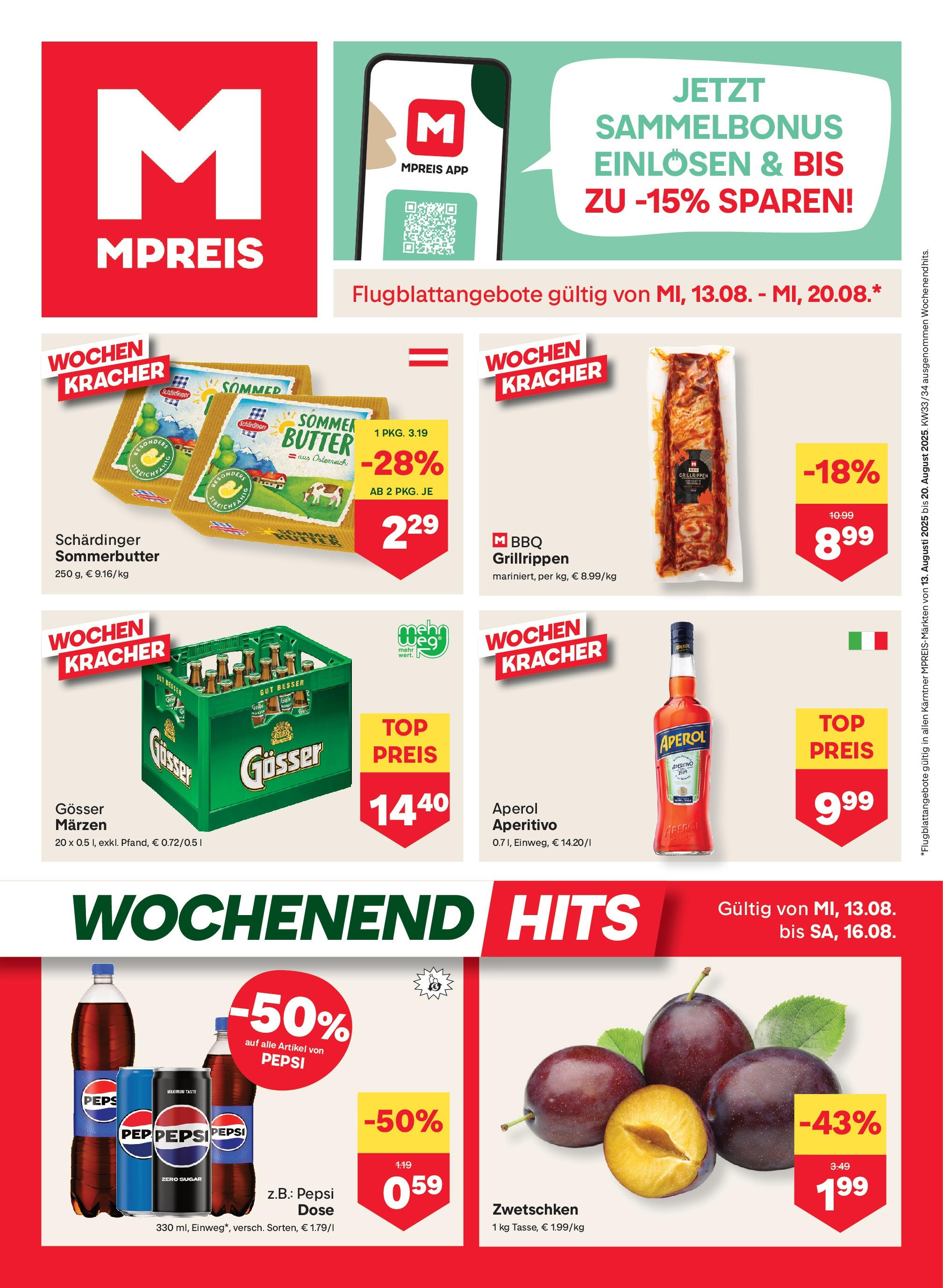 MPREIS Velden von 13.08.2025 - Aktuelle Angebote | Seite: 1 | Produkte: Butter