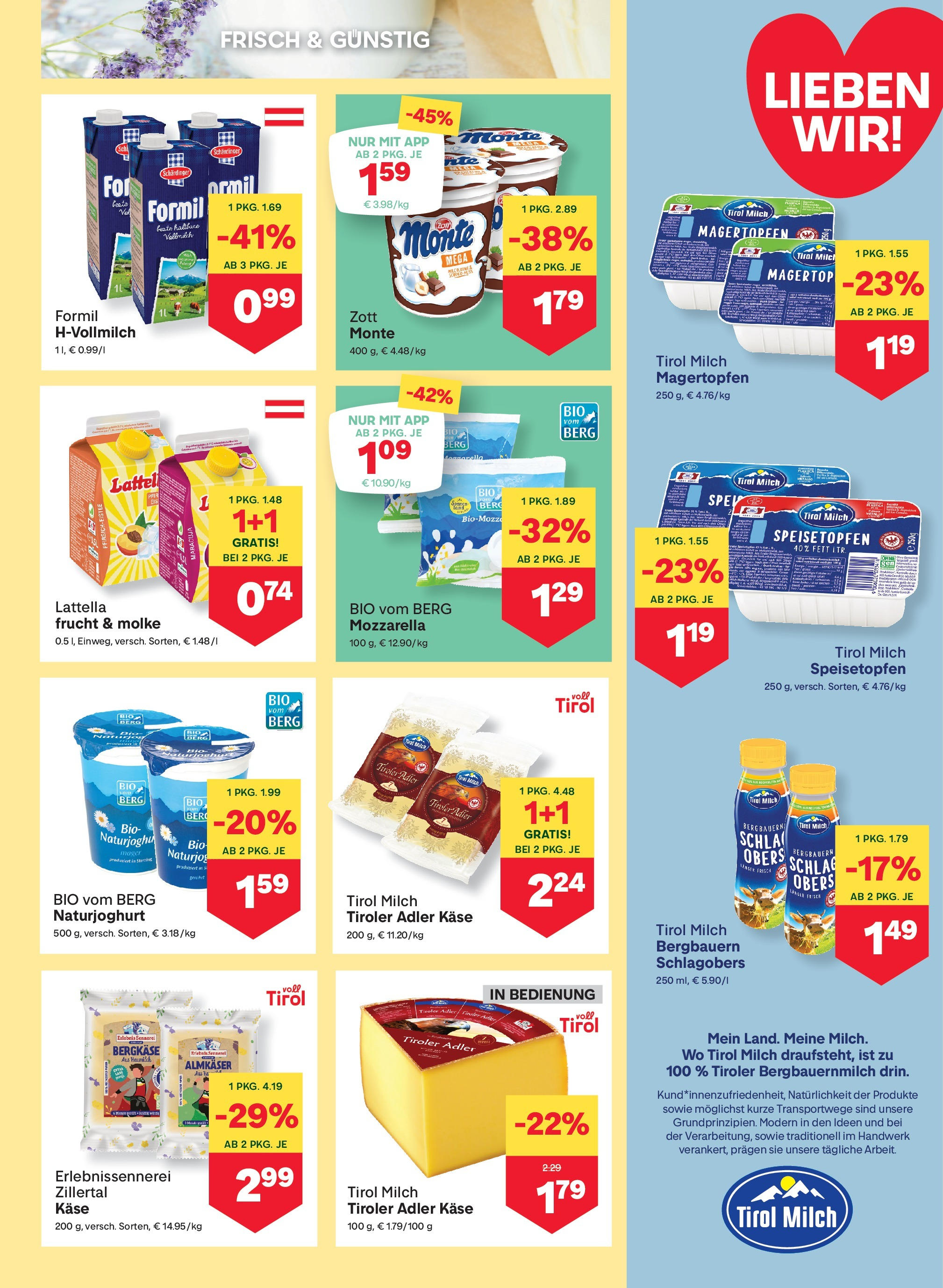 MPREIS Velden von 13.08.2025 - Aktuelle Angebote | Seite: 5 | Produkte: Pfirsich, Milch, Käse