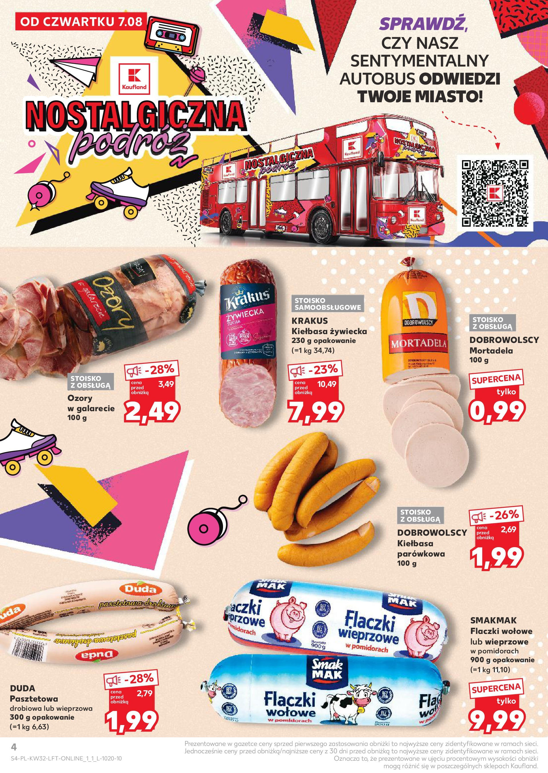 Kaufland gazetka (07.08.2025) - od jutra | Strona: 4 | Produkty: Kiełbasa, Mortadela Kaufland gazetka od 07.08.2025 - od jutra PDF | Strona: 4 | Produkty: Kiełbasa, Mortadela