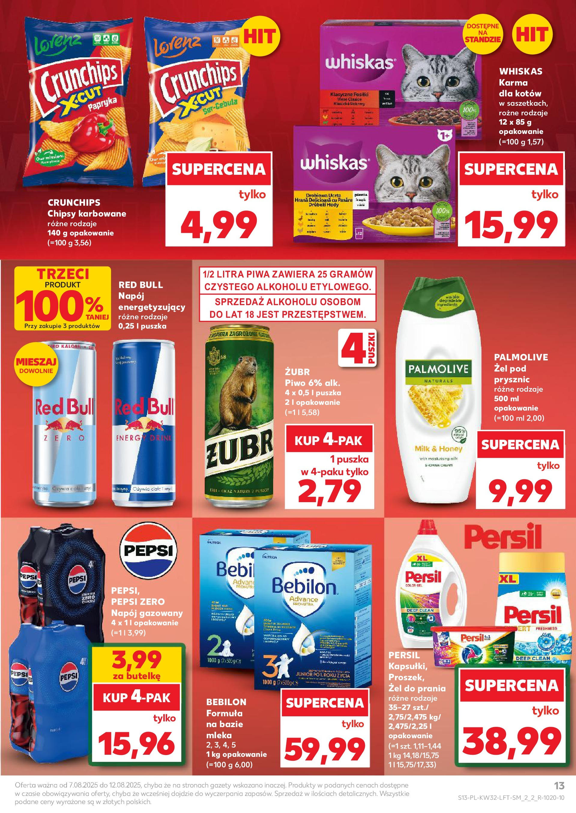 Kaufland gazetka (07.08.2025) - od jutra | Strona: 13 | Produkty: Chipsy, Mleka, Papryka, Prysznic Kaufland gazetka od 07.08.2025 - od jutra PDF | Strona: 13 | Produkty: Chipsy, Mleka, Papryka, Prysznic