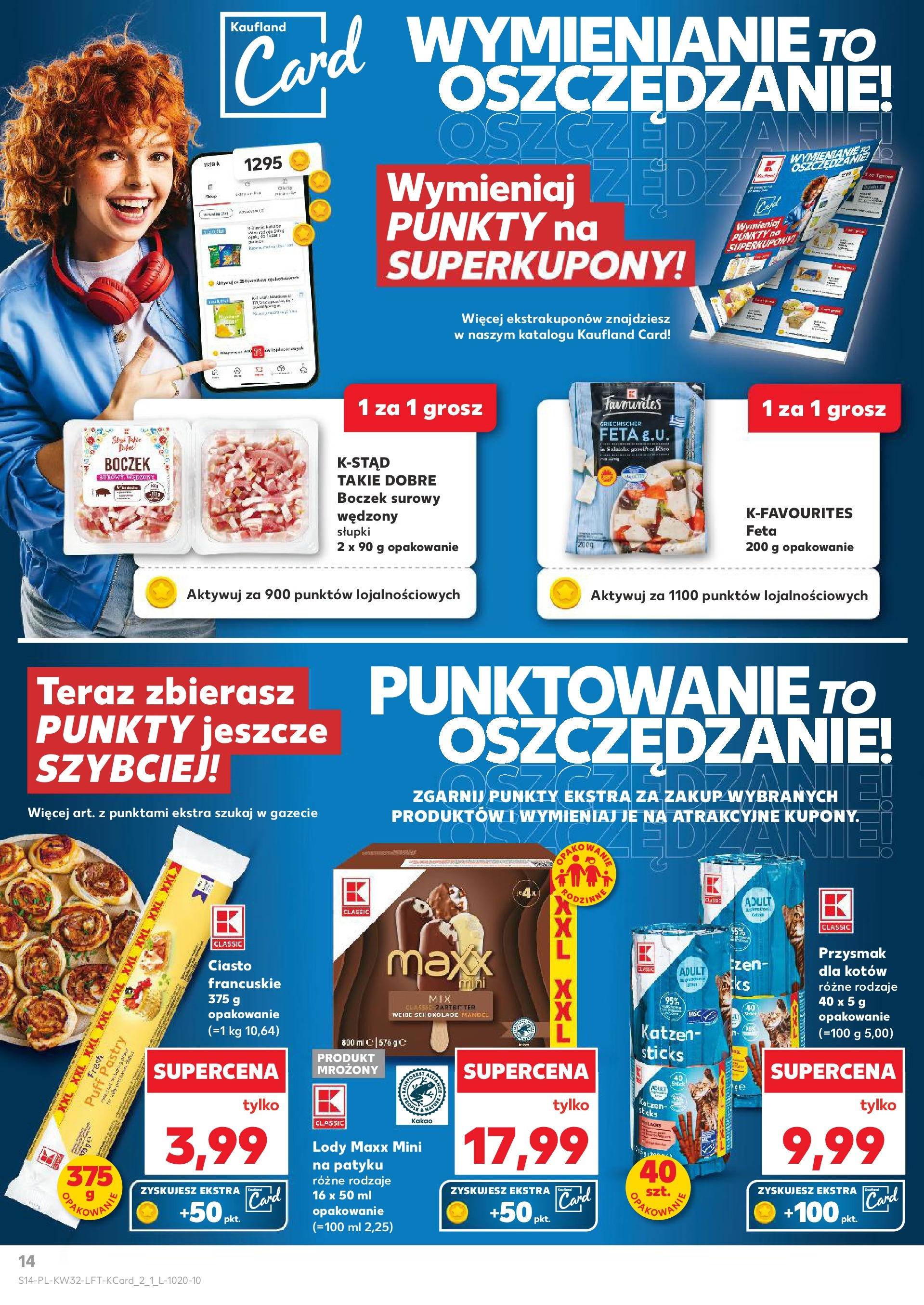 Kaufland gazetka (07.08.2025) - od jutra | Strona: 14 | Produkty: Ciasto, Boczek, Boczek surowy, Lody Kaufland gazetka od 07.08.2025 - od jutra PDF | Strona: 14 | Produkty: Ciasto, Boczek, Boczek surowy, Lody