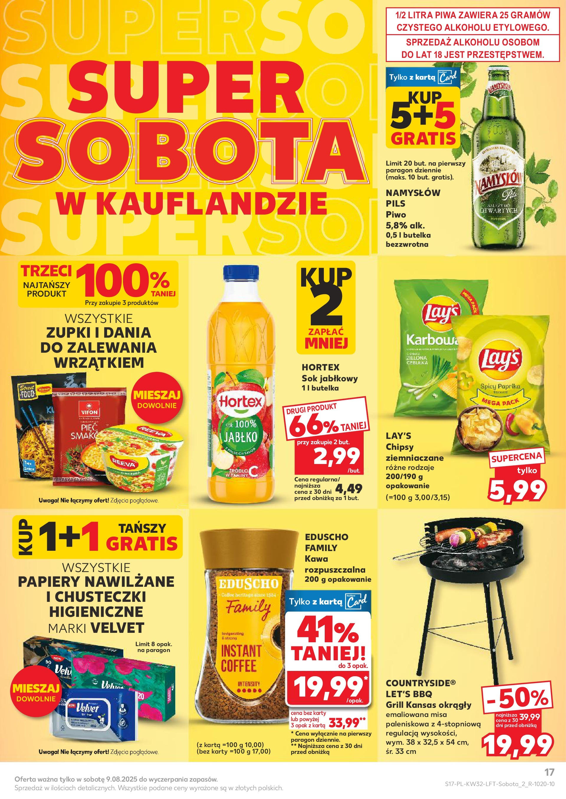 Kaufland gazetka (07.08.2025) - od jutra | Strona: 17 | Produkty: Karta, Sok jabłkowy, Grill, Sok Kaufland gazetka od 07.08.2025 - od jutra PDF | Strona: 17 | Produkty: Karta, Sok jabłkowy, Grill, Sok