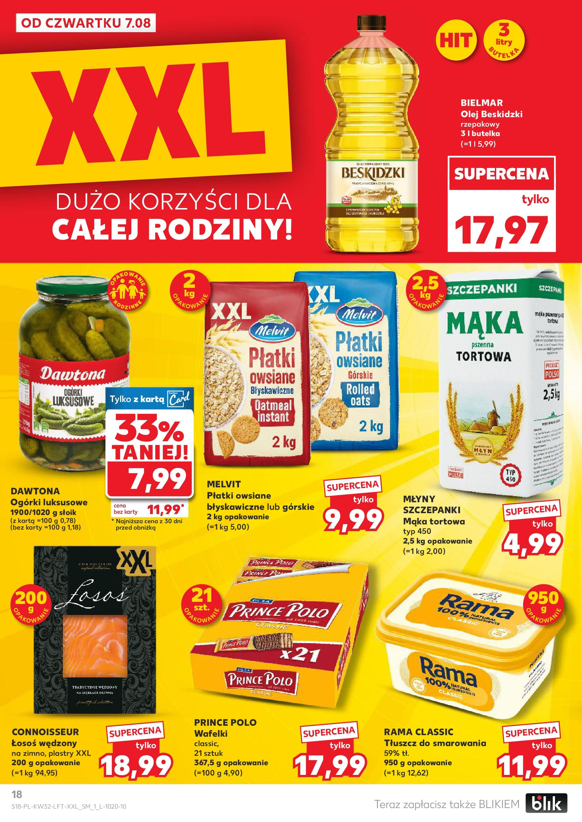 Kaufland gazetka (07.08.2025) - od jutra | Strona: 18 | Produkty: Karta, Łosoś, Wafelki, Ogórki Kaufland gazetka od 07.08.2025 - od jutra PDF | Strona: 18 | Produkty: Karta, Łosoś, Wafelki, Ogórki