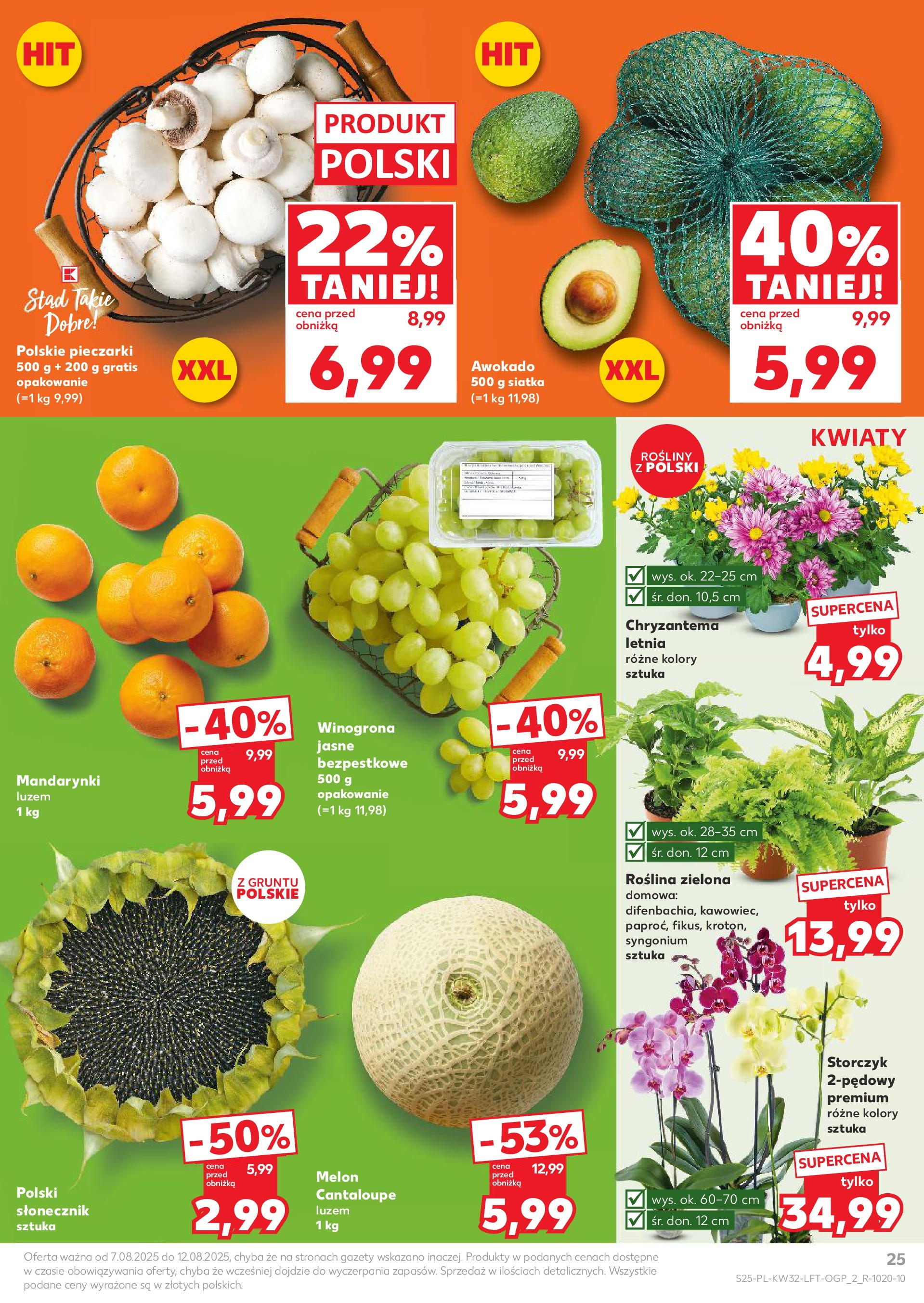 Kaufland gazetka (07.08.2025) - od jutra | Strona: 25 | Produkty: Winogrona, Pieczarki, Słonecznik, Mandarynki Kaufland gazetka od 07.08.2025 - od jutra PDF | Strona: 25 | Produkty: Winogrona, Pieczarki, Słonecznik, Mandarynki