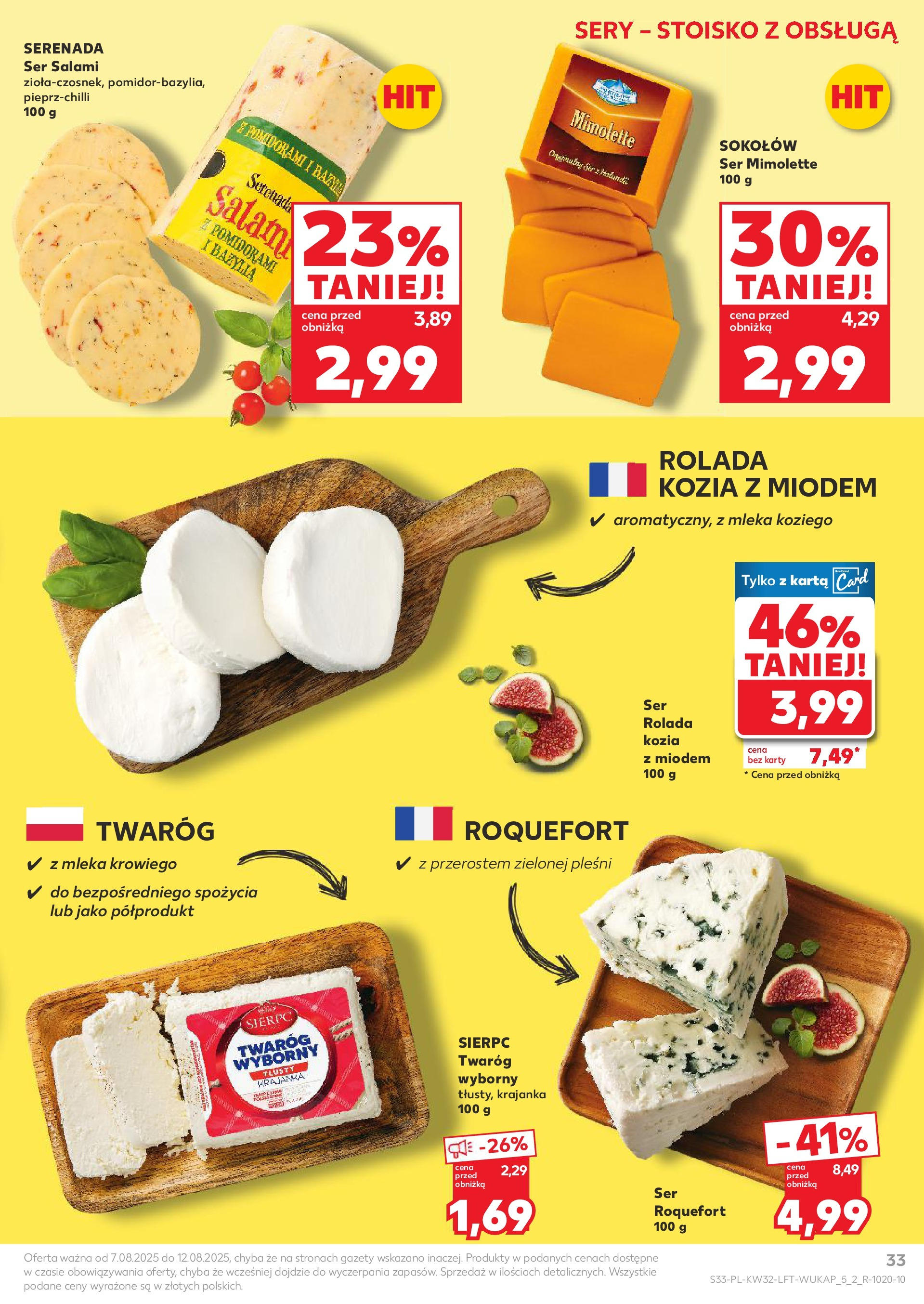 Kaufland gazetka (07.08.2025) - od jutra | Strona: 33 | Produkty: Rolada, Mleka, Bazylia, Sery Kaufland gazetka od 07.08.2025 - od jutra PDF | Strona: 33 | Produkty: Rolada, Mleka, Bazylia, Sery