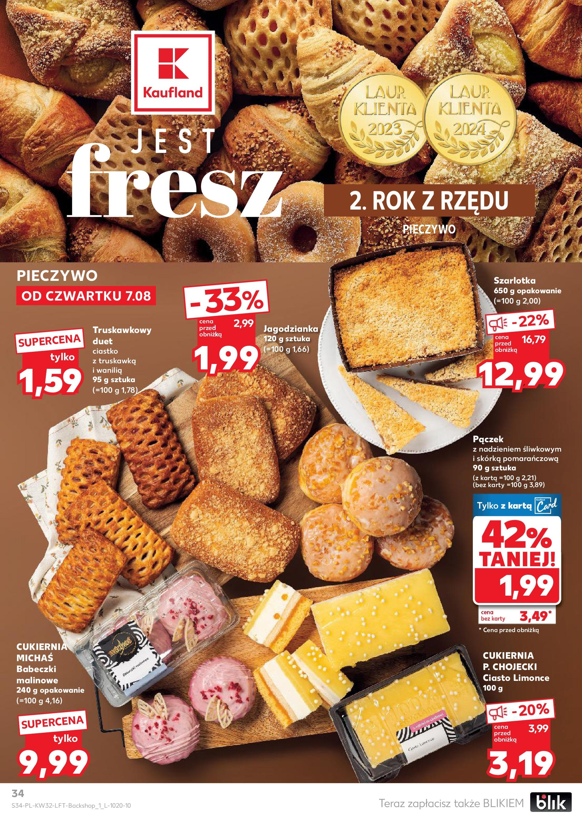Kaufland gazetka (07.08.2025) - od jutra | Strona: 34 | Produkty: Karta, Skórka pomarańczowa, Ciasto, Babeczki Kaufland gazetka od 07.08.2025 - od jutra PDF | Strona: 34 | Produkty: Karta, Skórka pomarańczowa, Ciasto, Babeczki