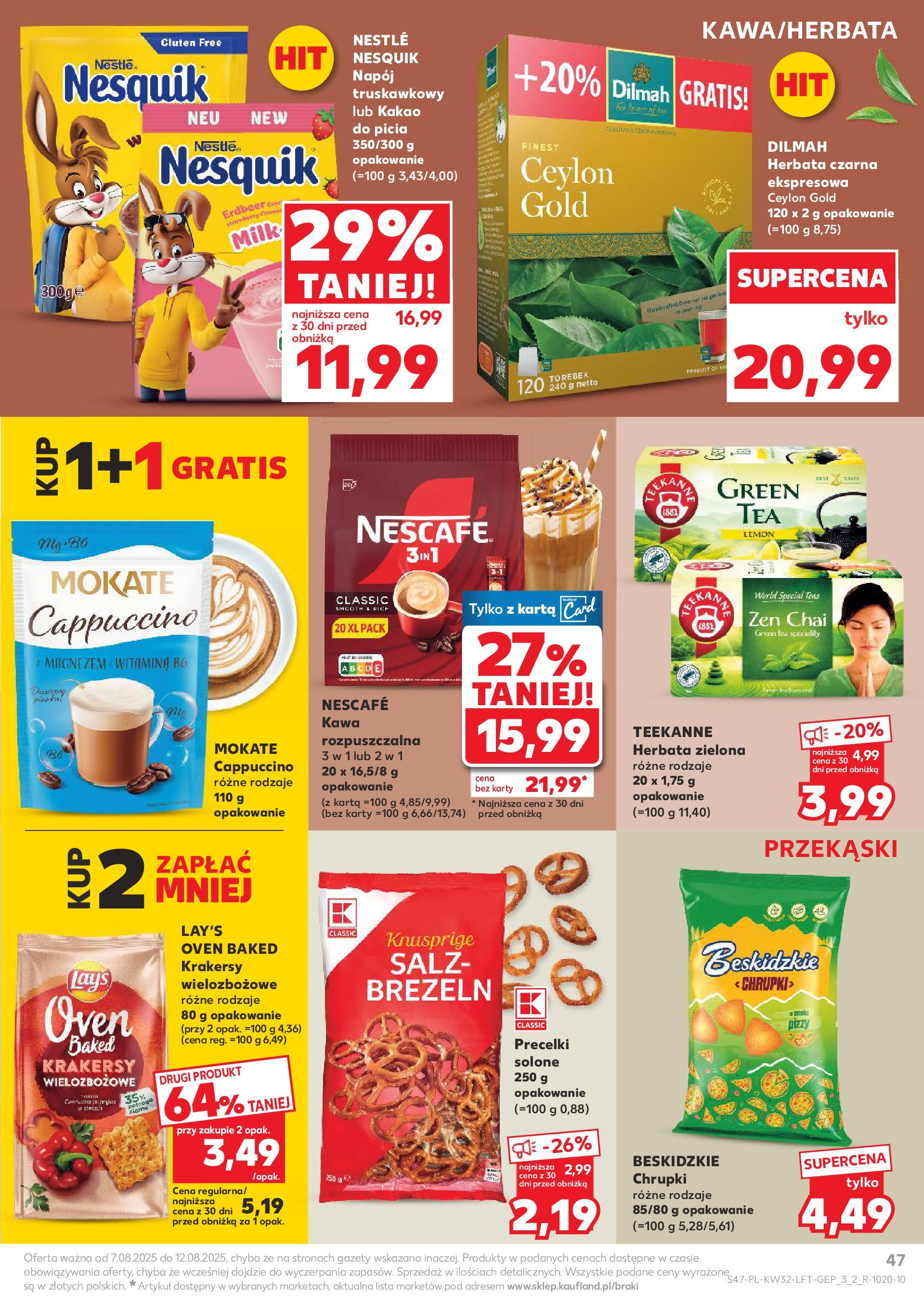 Kaufland gazetka (07.08.2025) - od jutra | Strona: 47 | Produkty: Karta, Kakao, Chrupki, Krakersy Kaufland gazetka od 07.08.2025 - od jutra PDF | Strona: 47 | Produkty: Karta, Kakao, Chrupki, Krakersy