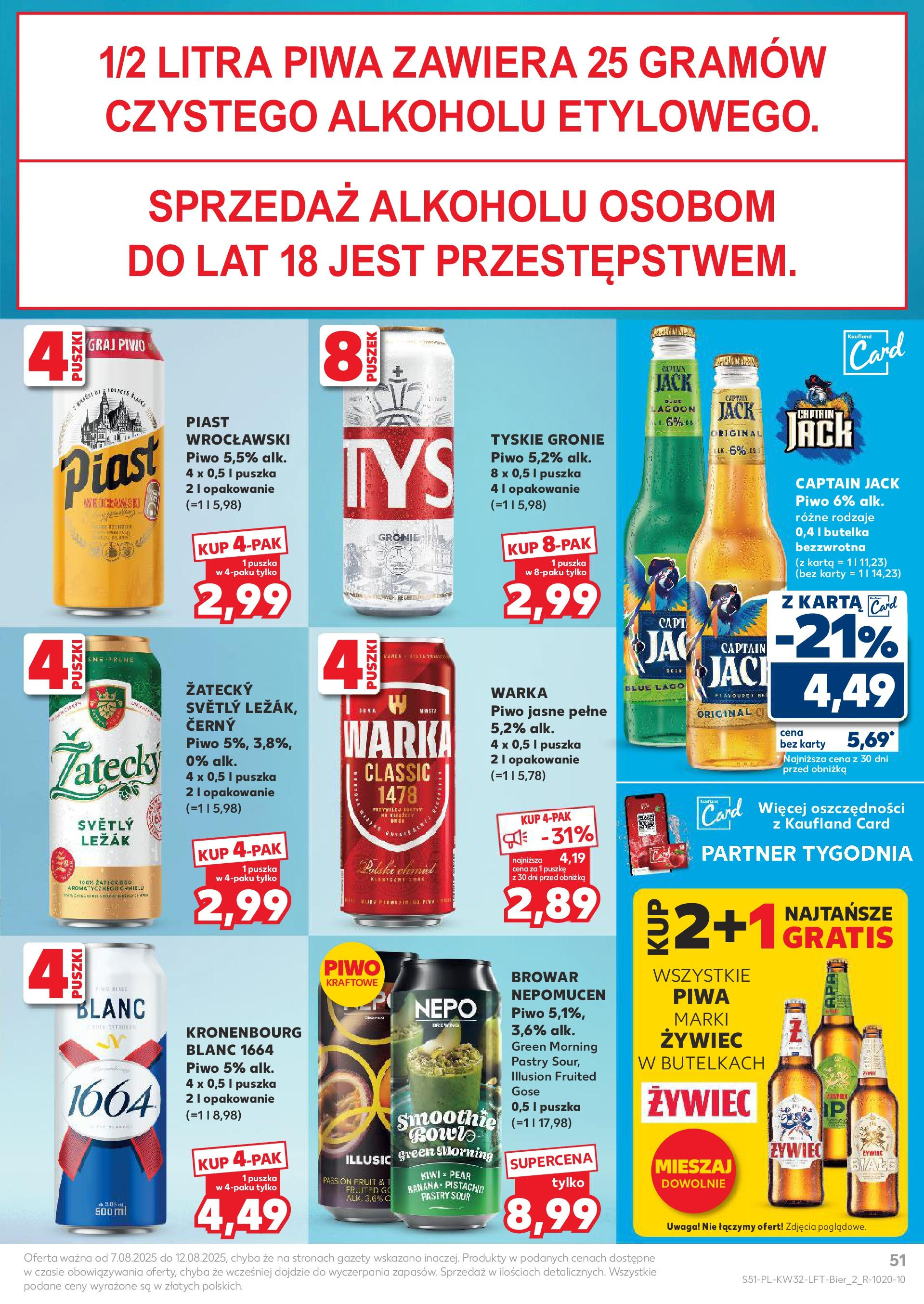 Kaufland gazetka (07.08.2025) - od jutra | Strona: 51 | Produkty: Karta, Leżak, Tyskie, Piwo Kaufland gazetka od 07.08.2025 - od jutra PDF | Strona: 51 | Produkty: Karta, Leżak, Tyskie, Piwo