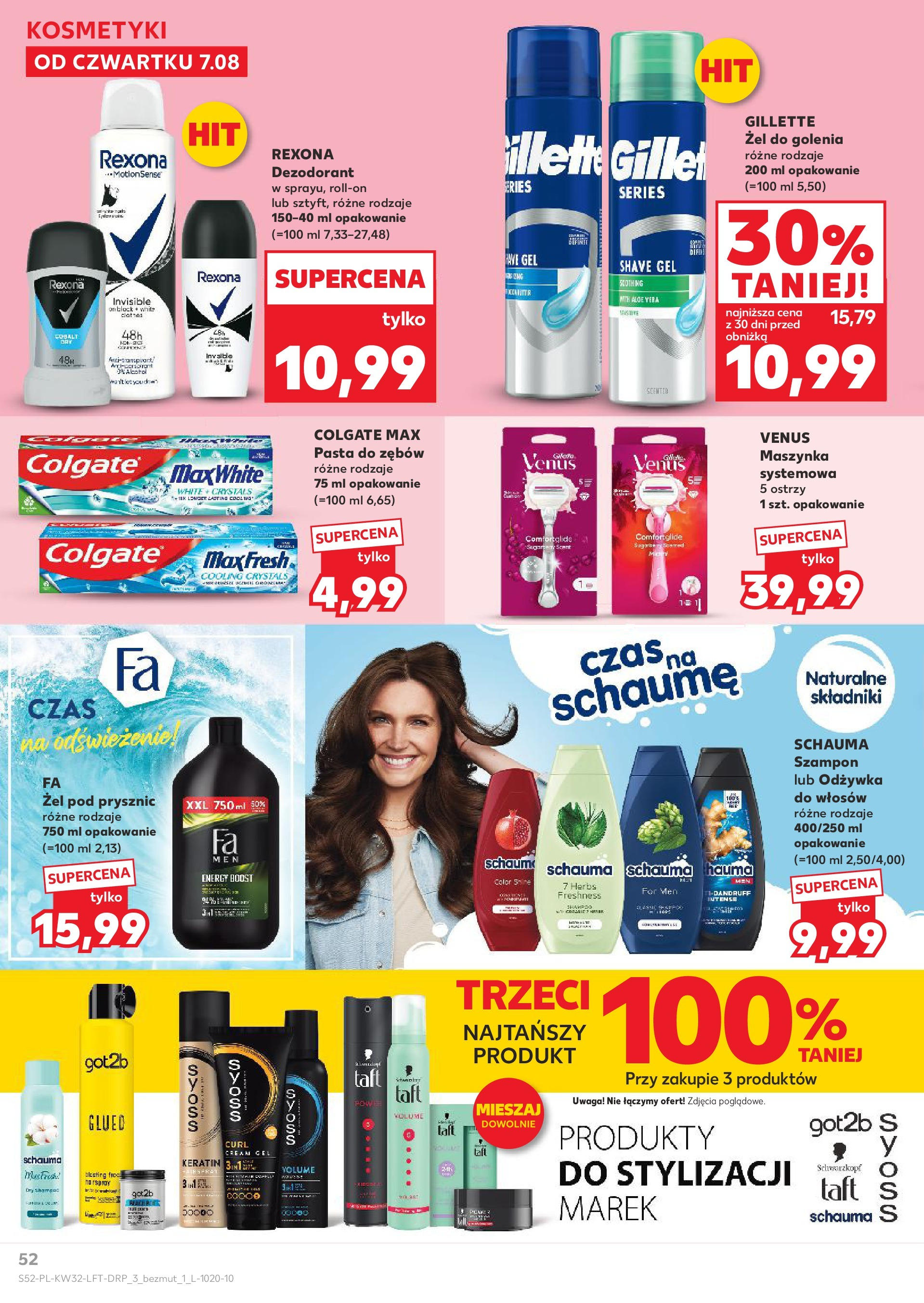 Kaufland gazetka (07.08.2025) - od jutra | Strona: 52 | Produkty: Gillette, Kosmetyki, Szampon, Żel pod prysznic Kaufland gazetka od 07.08.2025 - od jutra PDF | Strona: 52 | Produkty: Gillette, Kosmetyki, Szampon, Żel pod prysznic