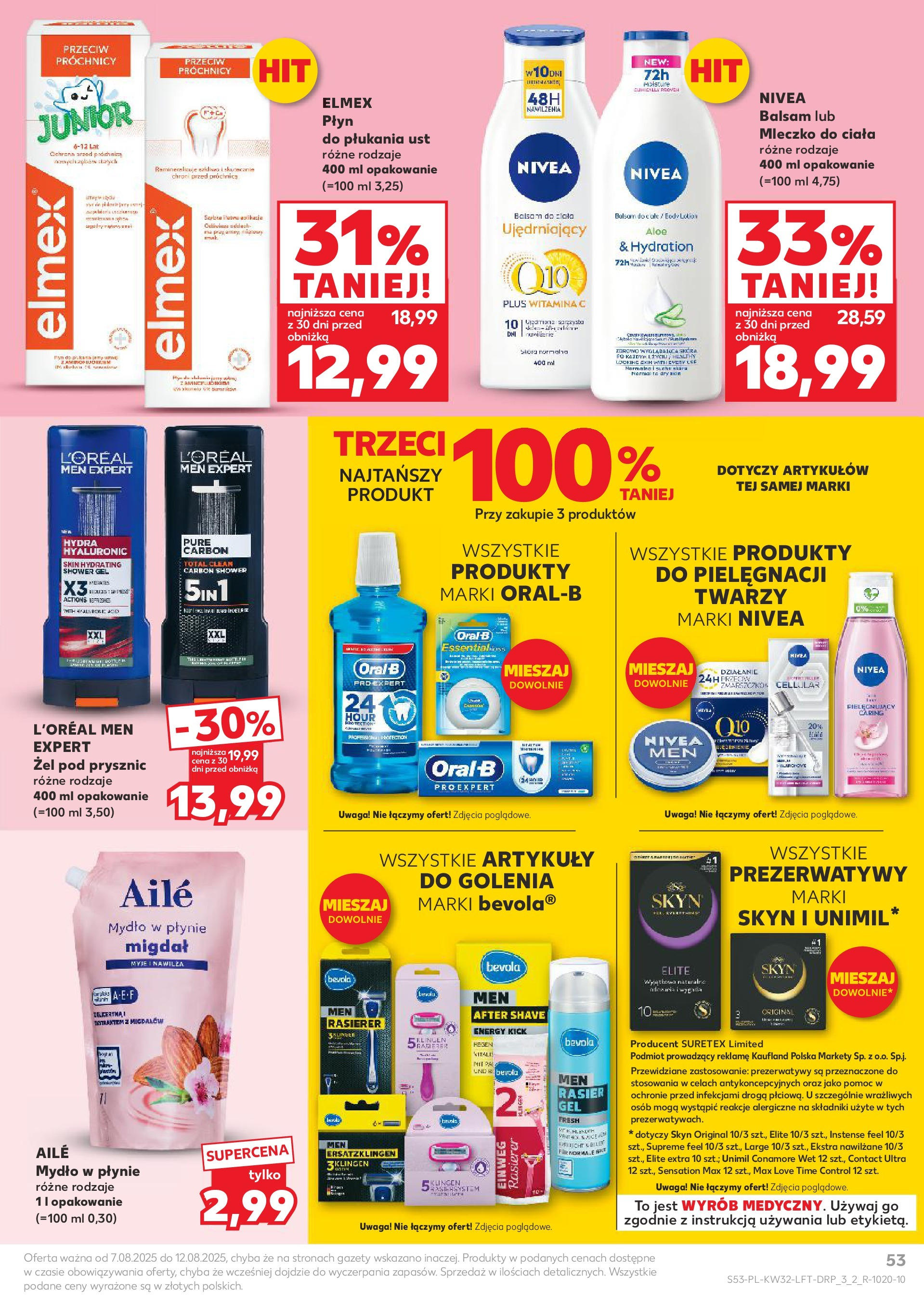Kaufland gazetka (07.08.2025) - od jutra | Strona: 53 | Produkty: Prezerwatywy, Prysznic, Mleczko do ciała, Mydło Kaufland gazetka od 07.08.2025 - od jutra PDF | Strona: 53 | Produkty: Prezerwatywy, Prysznic, Mleczko do ciała, Mydło
