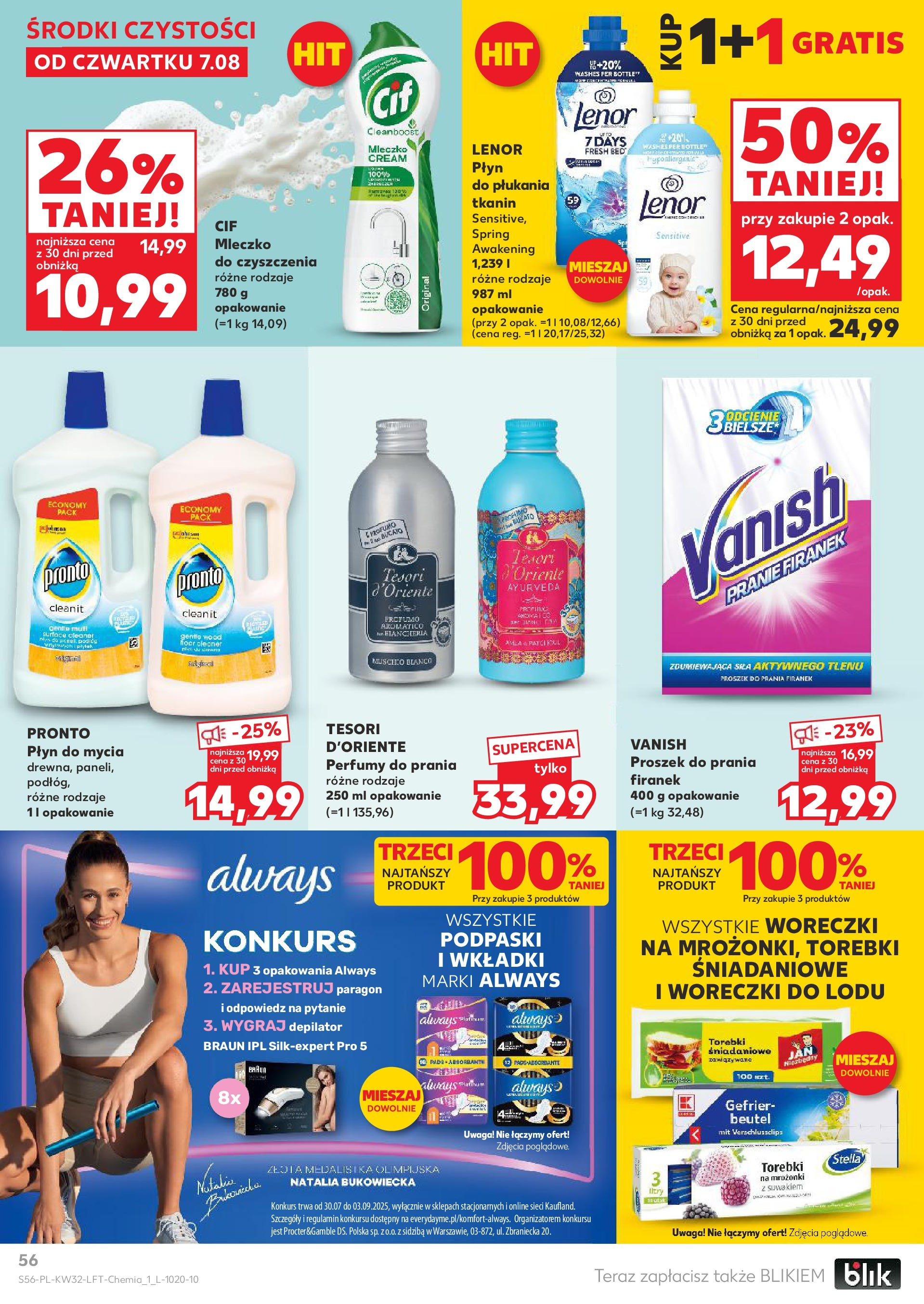Kaufland gazetka (07.08.2025) - od jutra | Strona: 56 | Produkty: Tesori d'oriente, Cleaner, Woreczki do lodu, Perfumy Kaufland gazetka od 07.08.2025 - od jutra PDF | Strona: 56 | Produkty: Tesori d'oriente, Cleaner, Woreczki do lodu, Perfumy