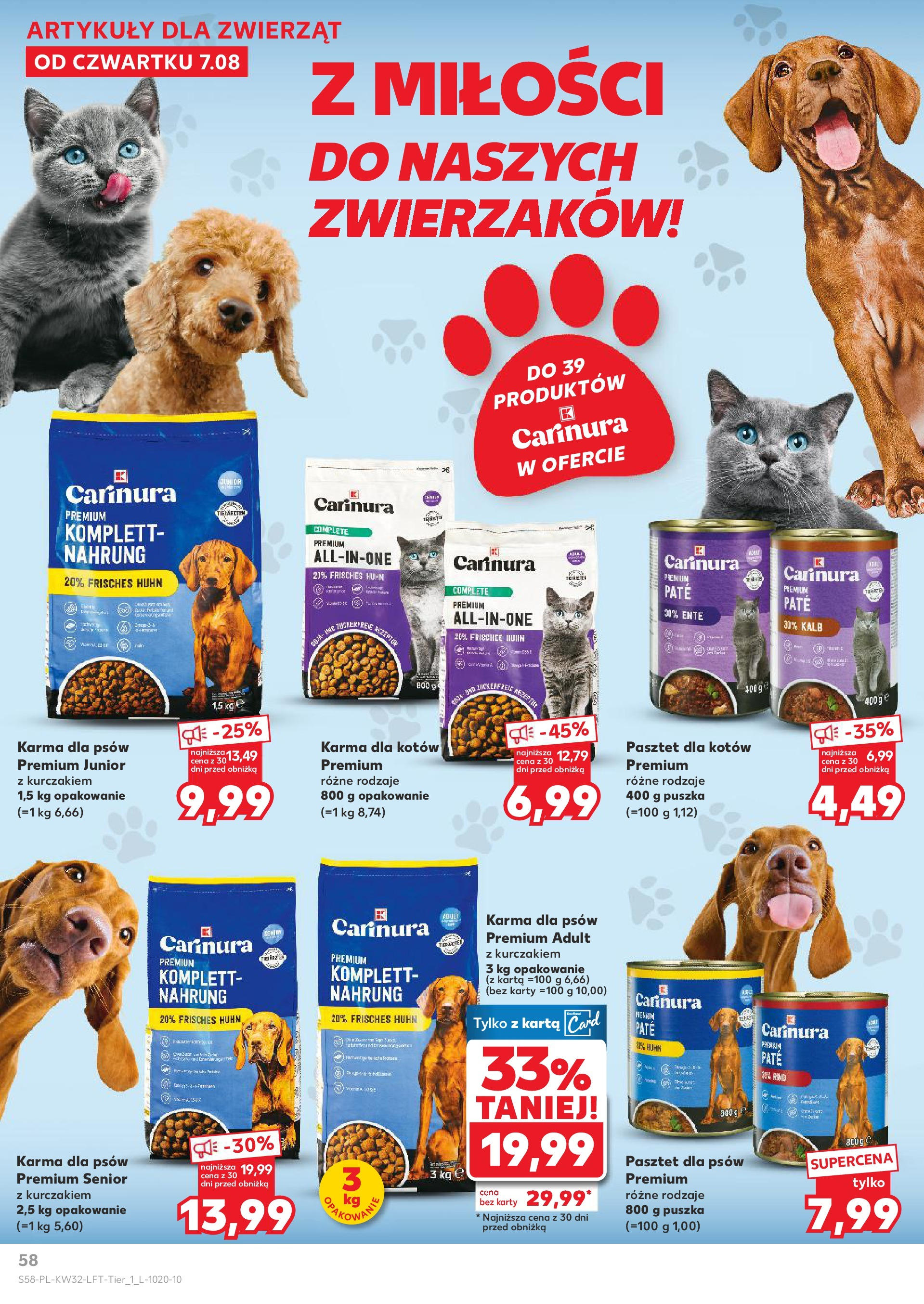 Kaufland gazetka (07.08.2025) - od jutra | Strona: 58 | Produkty: Karta, Karma dla kotów, Soja, Karma dla psów Kaufland gazetka od 07.08.2025 - od jutra PDF | Strona: 58 | Produkty: Karta, Karma dla kotów, Soja, Karma dla psów