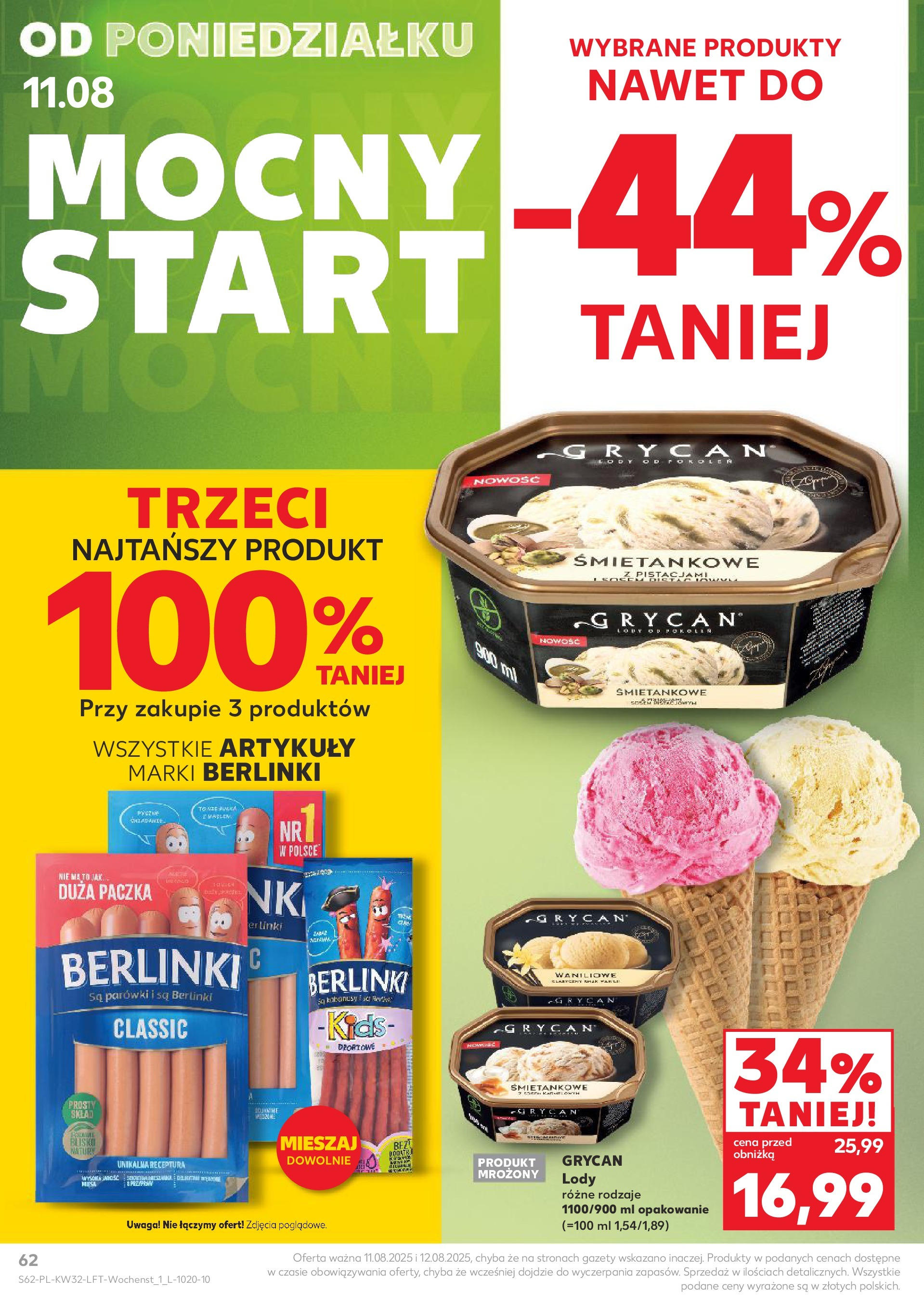 Kaufland gazetka (07.08.2025) - od jutra | Strona: 62 | Produkty: Parówki, Lody Kaufland gazetka od 07.08.2025 - od jutra PDF | Strona: 62 | Produkty: Parówki, Lody