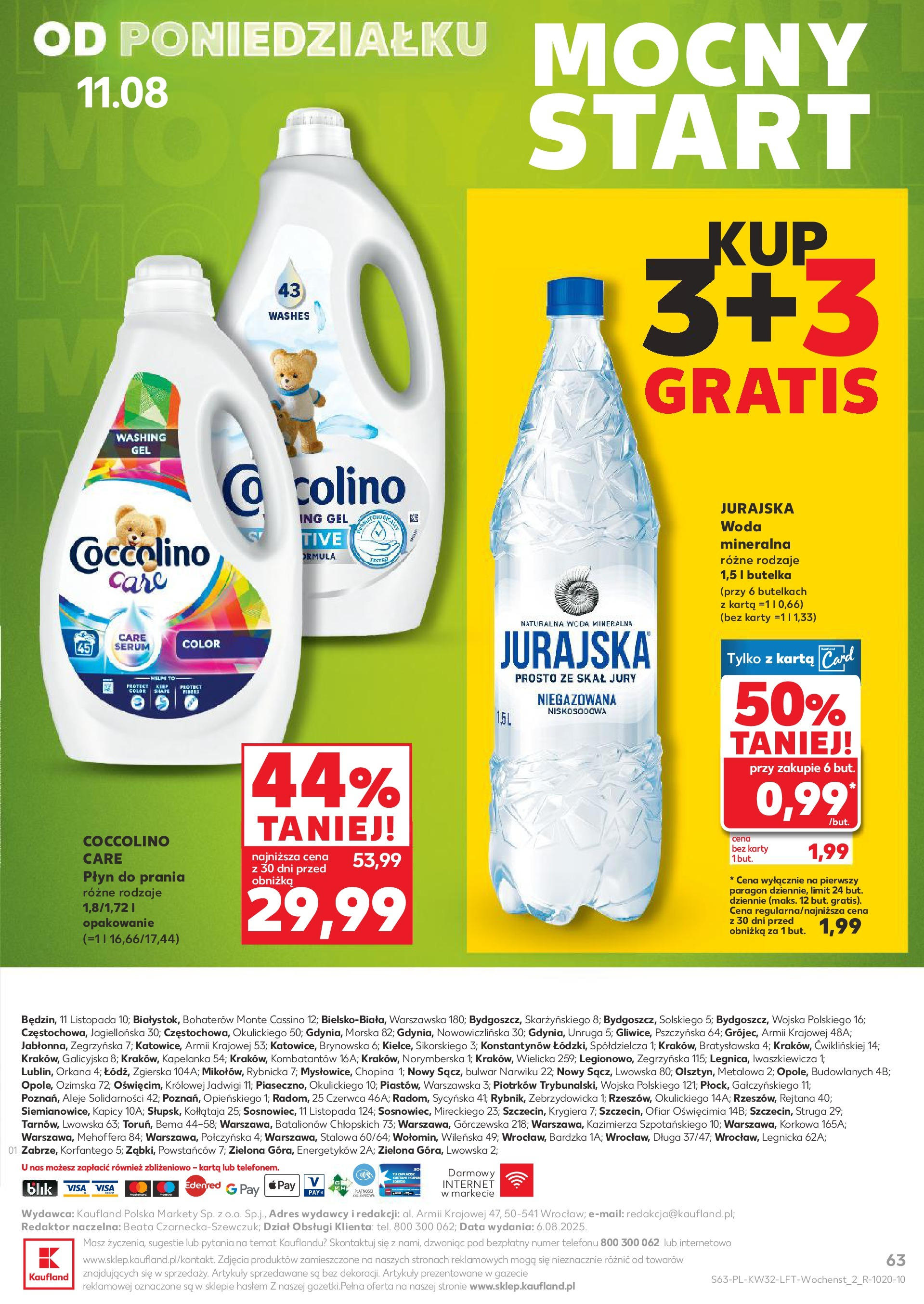 Kaufland gazetka (07.08.2025) - od jutra | Strona: 63 | Produkty: Karta, Coccolino, Woda Kaufland gazetka od 07.08.2025 - od jutra PDF | Strona: 63 | Produkty: Karta, Coccolino, Woda